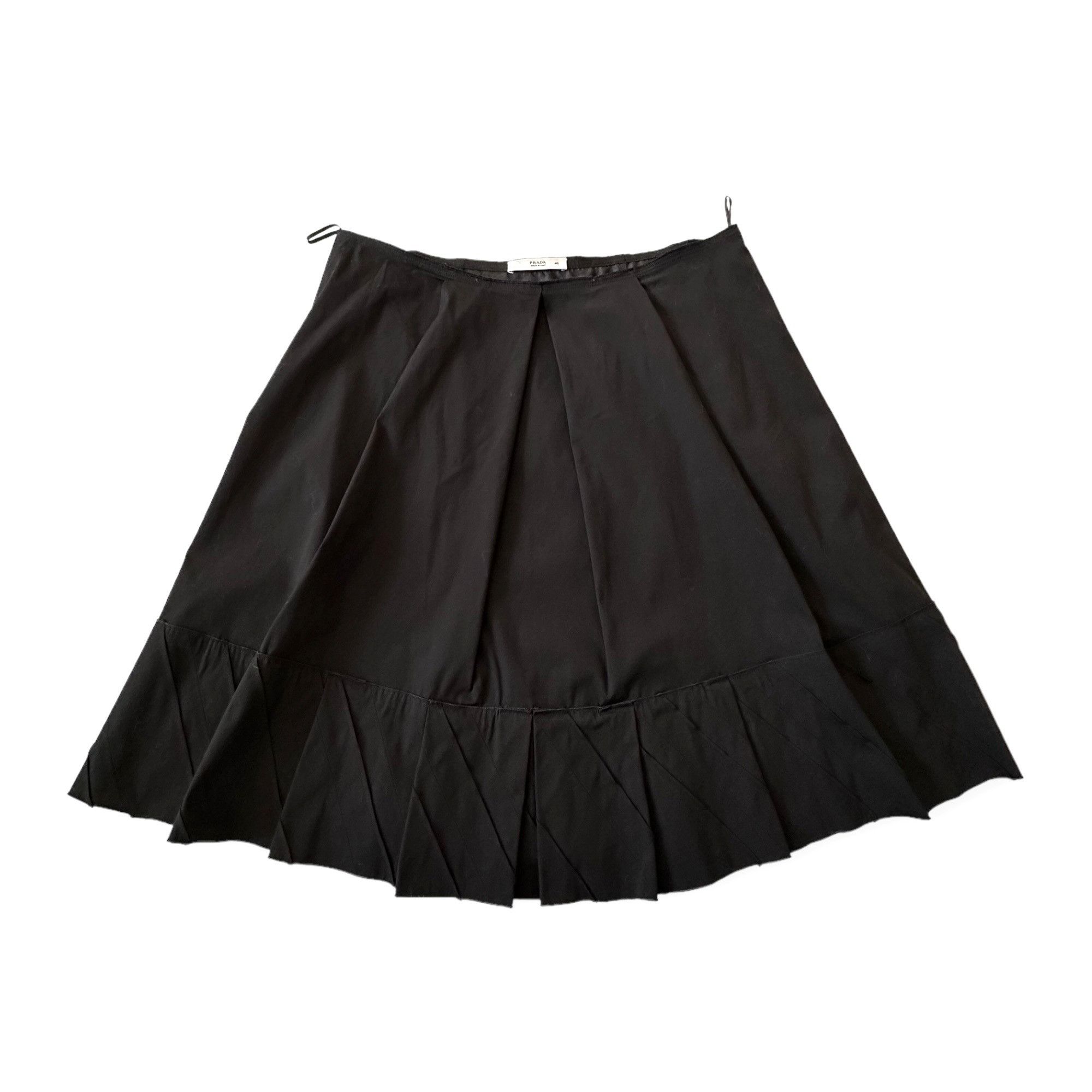 Prada Prada A line Black Cotton Skirt, Size 46 Italy/L, Never worn Size 32" / US 10 / IT 46 - 4 Thumbnail