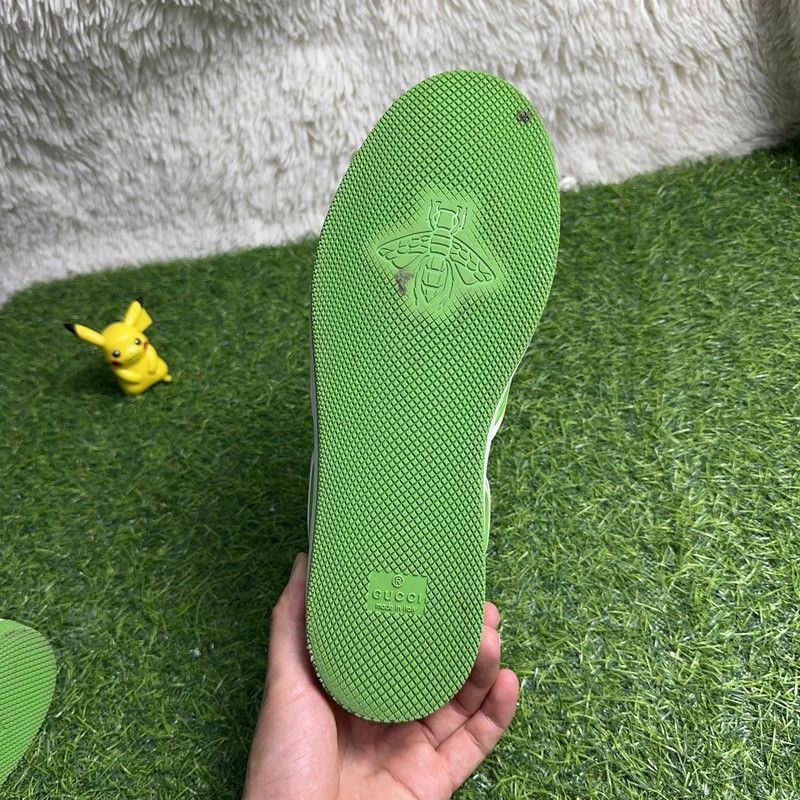 Gucci Gucci Low-Top Lace-Up Sneakers in White Green - Size US 8 / EU 41 - 5 Thumbnail