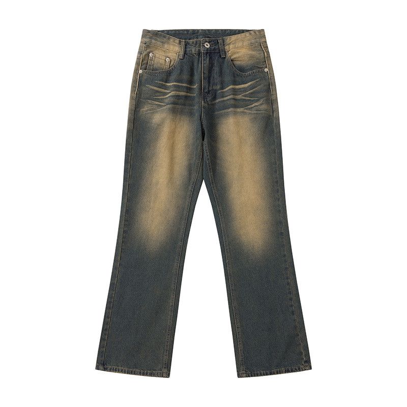 Vintage Retro men's washed distressed straight leg flared jeans Size US 32 / EU 48 - 1 Thumbnail