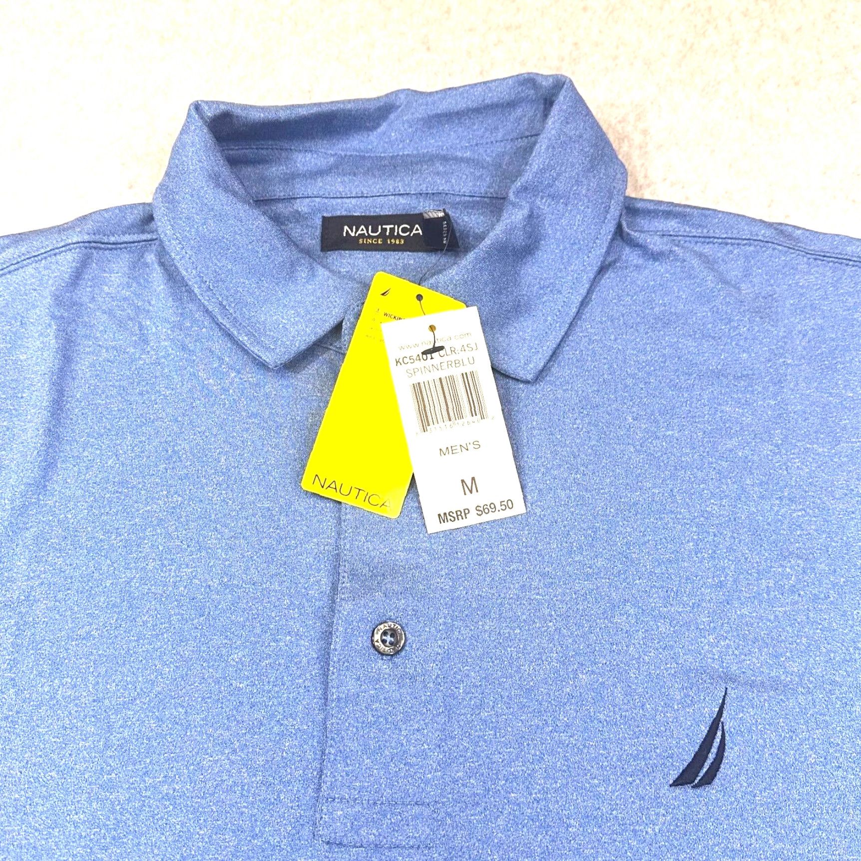 Nautica Nautica Performance Polo Shirt Mens Medium Blue Size US M / EU 48-50 / 2 - 5 Thumbnail