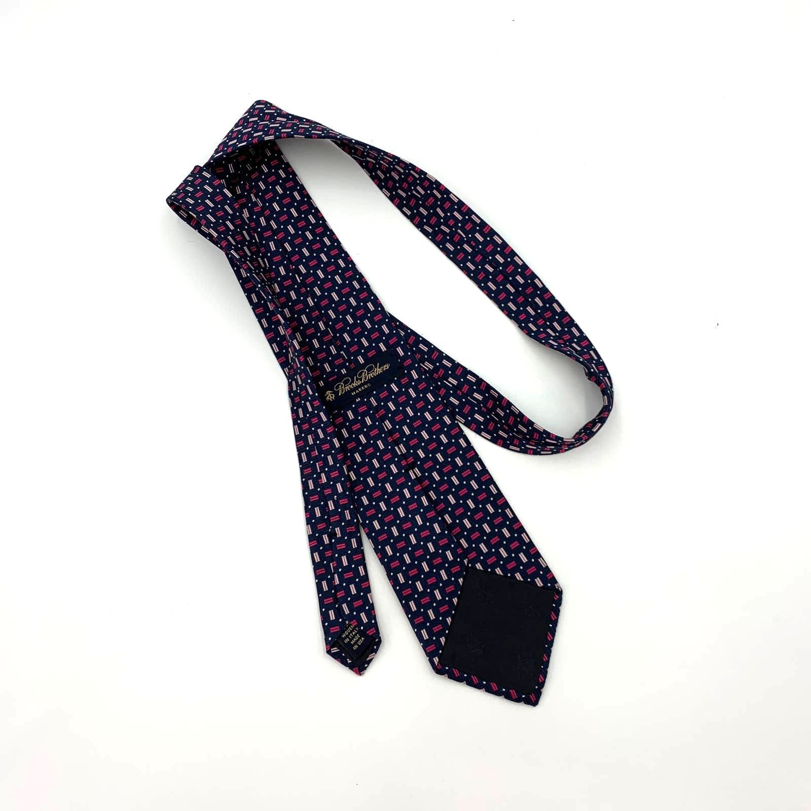Brooks Brothers Brooks Brothers Silk Tie Dots Geometric Weave Size ONE SIZE - 6 Thumbnail