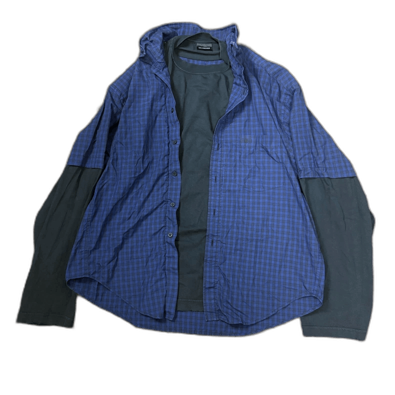 Balenciaga Balenciaga FW22 Check Layered Long Sleeve Top Size US S / EU 44-46 / 1 - 1 Thumbnail