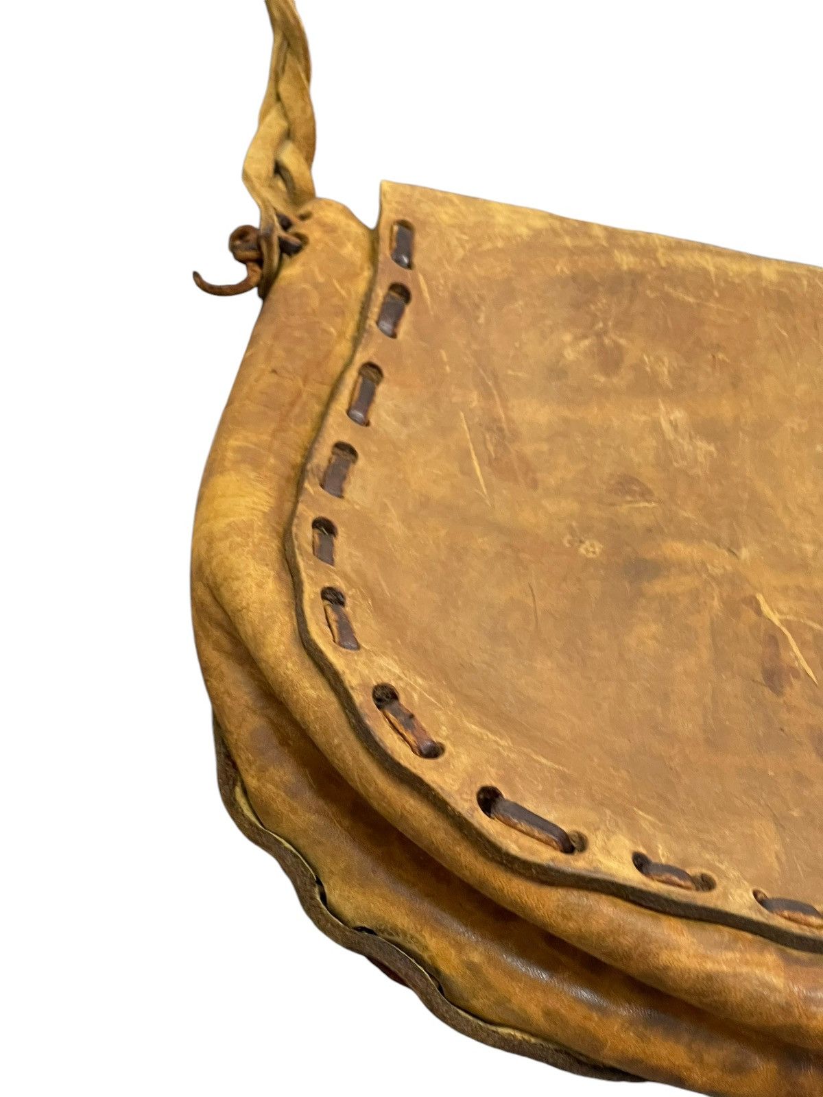 Genuine Leather Full Leather Patina Unknown Handmade Shoulder Bag 9🟩 Size ONE SIZE - 14 Thumbnail