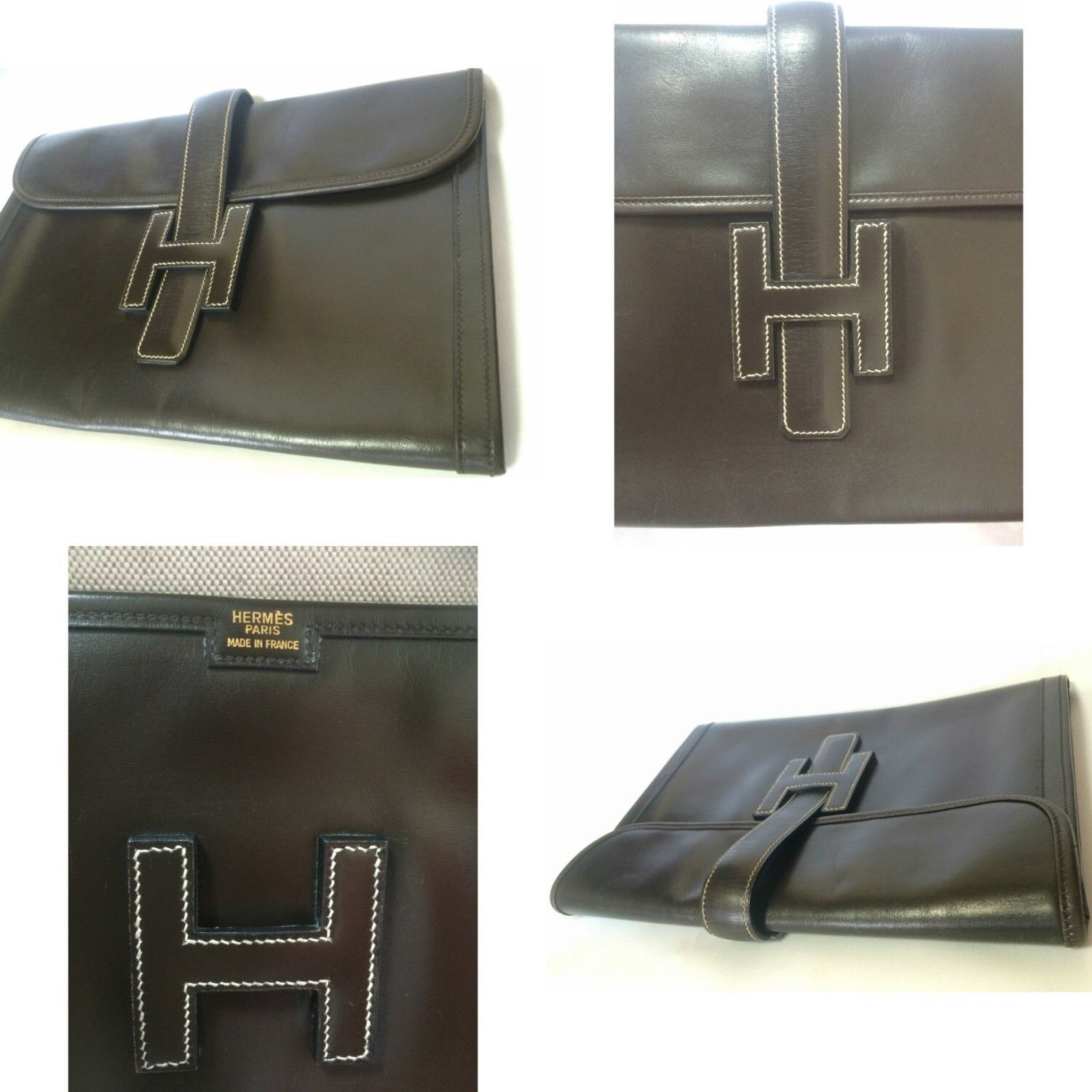 Hermes 90's vintage HERMES jige, document case, brown portfolio bag Size ONE SIZE - 4 Thumbnail