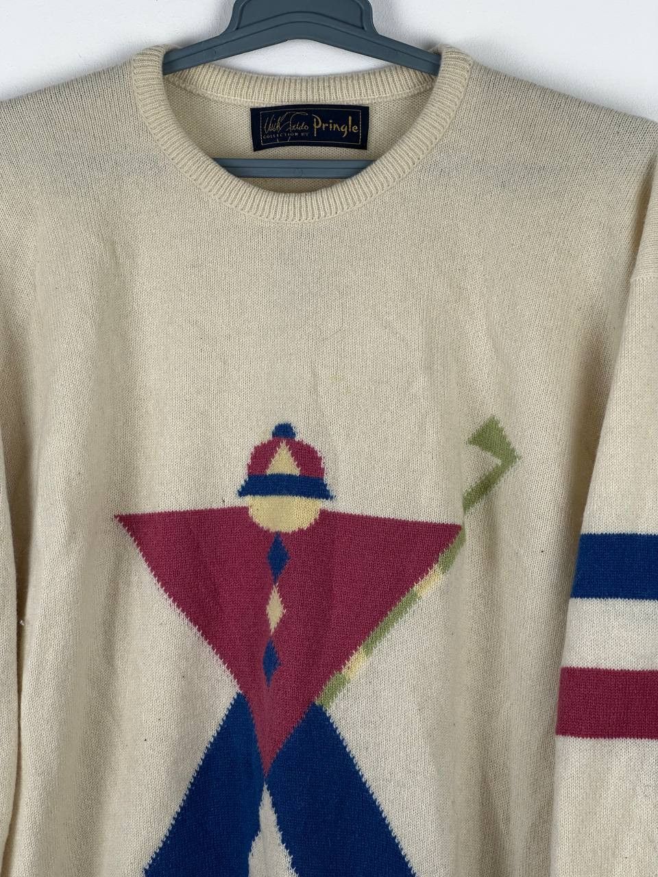 Pringle Of Scotland × Vintage Vintage Pringle Sports Pure Wool Abstract Geometric Sweater Size US L / EU 52-54 / 3 - 5 Thumbnail