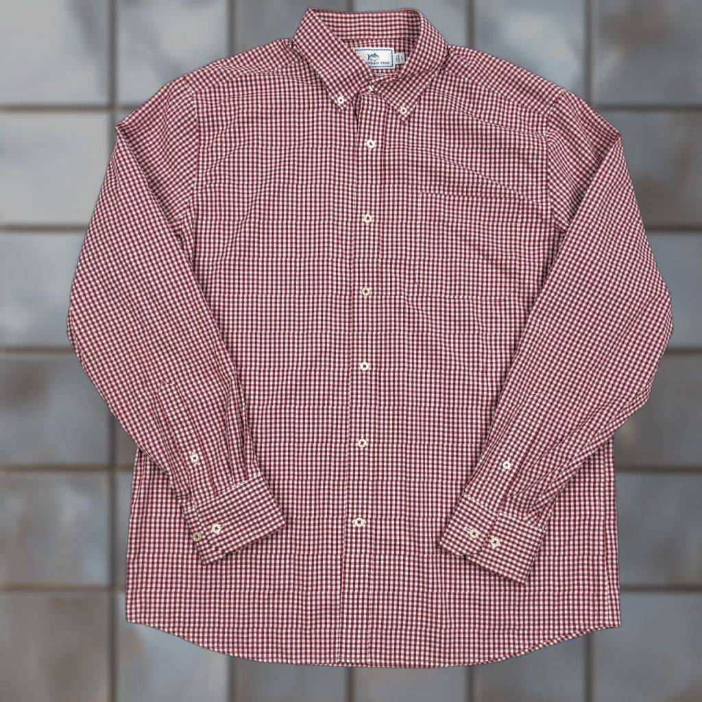 Southern Tide Southern Tide Shirt Mens Large Check Long Sleeve Button Up Intercoastal Red Size US L / EU 52-54 / 3 - 1 Thumbnail