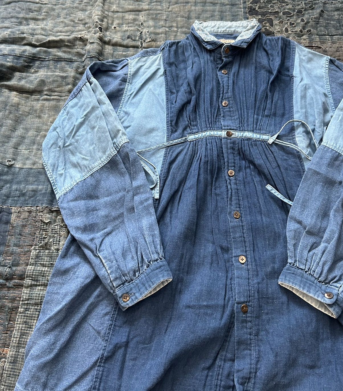 image of Kapital Patchwork Shirt in Indigo, Women's (Size XS)