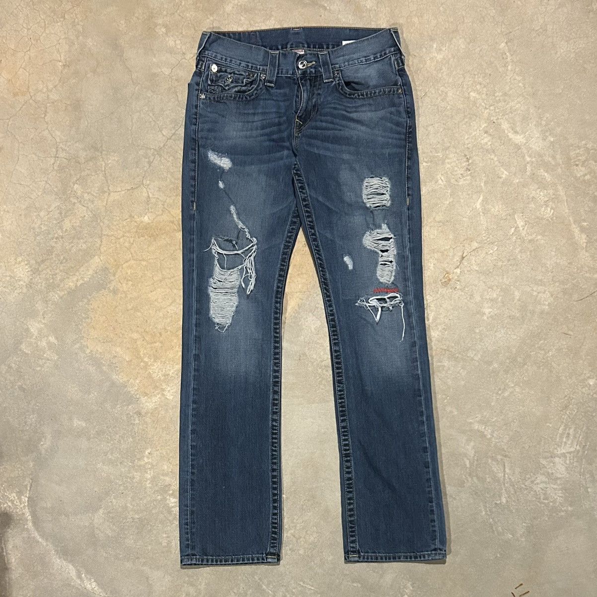 Japanese Brand × True Religion × Vintage Vintage Y2K True Religion Distressed Baggy Jeans Cyber Rare Size US 32 / EU 48 - 5 Thumbnail