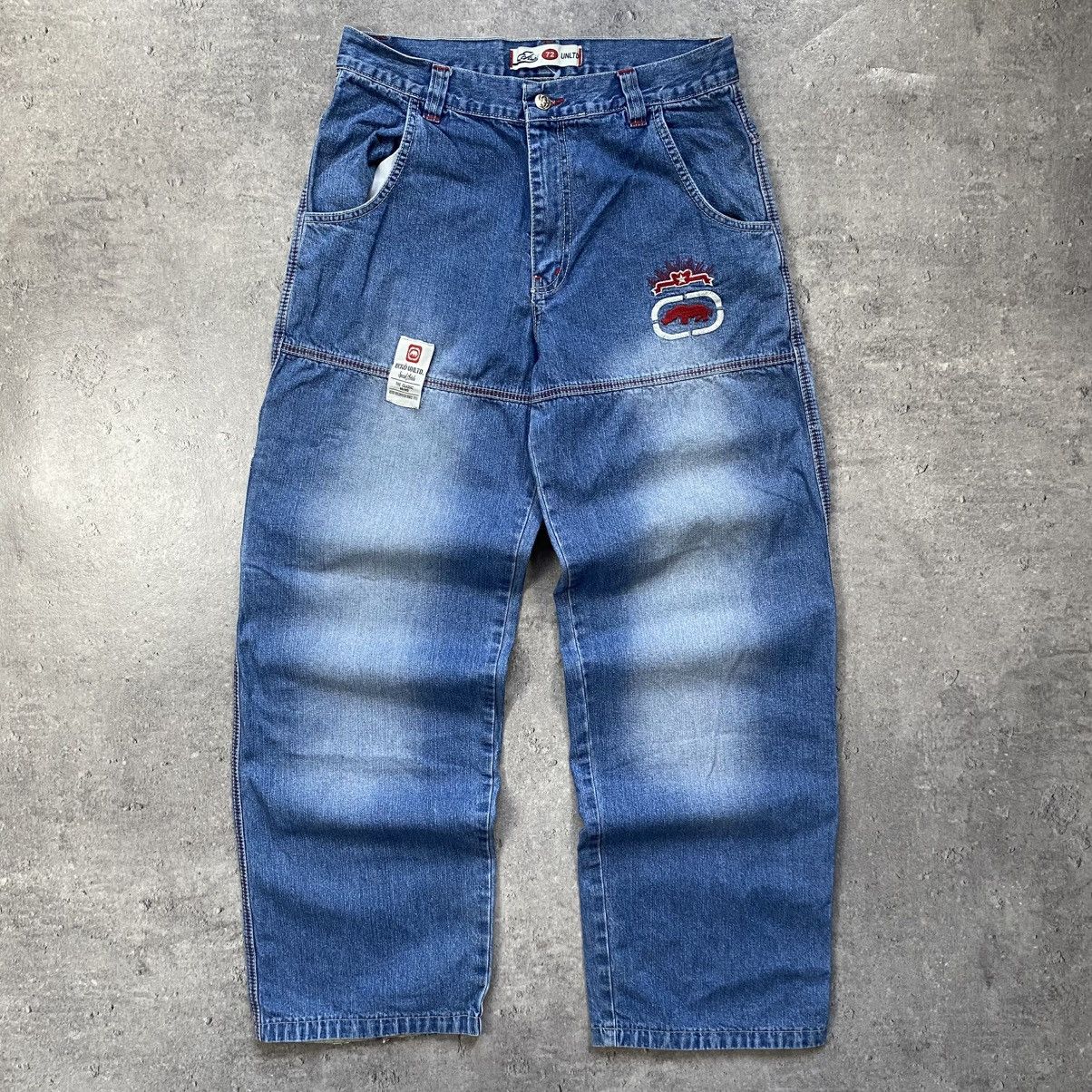Ecko Unltd. Ecko Unltd. Denim Baggy Jeans Hip Hop style Parachute Retro Size US 33 - 2 Thumbnail