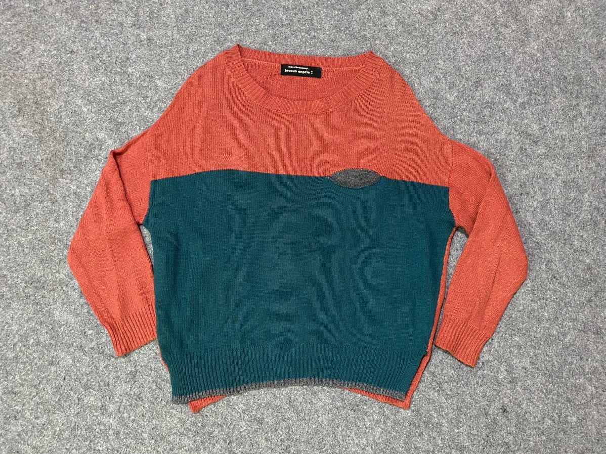 Issey Miyake Mercibeaucop Issey Miyake 2Tone Wool Knitwear Size ONE SIZE - 1 Thumbnail