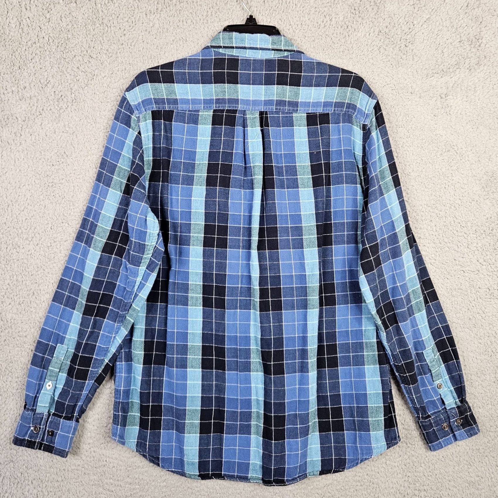 Carbon Carbon Shirt Mens MT Blue cobalt Men Plaid Button Long sleeve Cotton Size Size US M / EU 48-50 / 2 - 2 Thumbnail