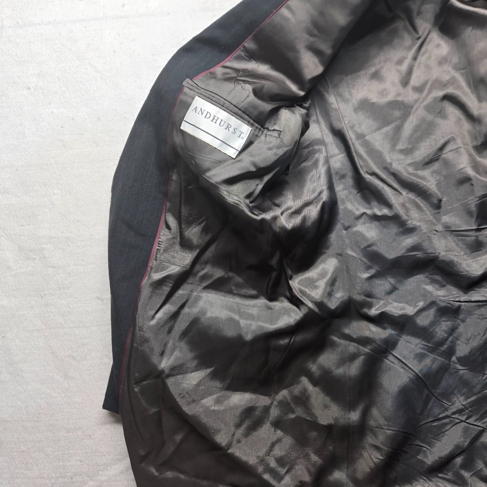 Vintage Amhurst Blazer Jacket Coat Black 2-Button Adult Men's Size 38R Regular Coat Length: Regular Solid Jacket For Business Formal Wedding Mens Size 38R - 3 Thumbnail