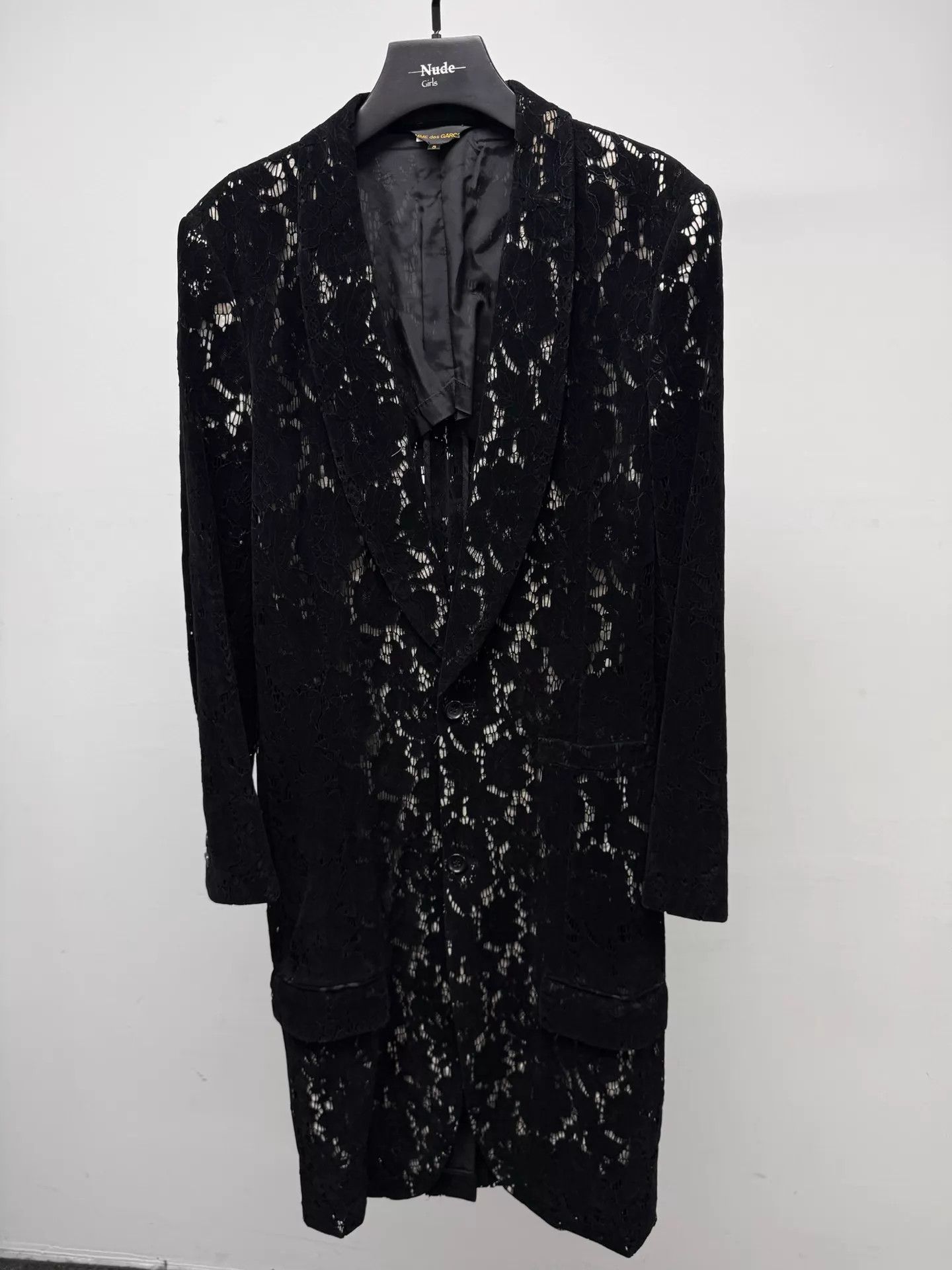 Comme des Garcons Comme des Garçons Black Lace Long Coat S Size S / US 4 / IT 40 - 1 Thumbnail