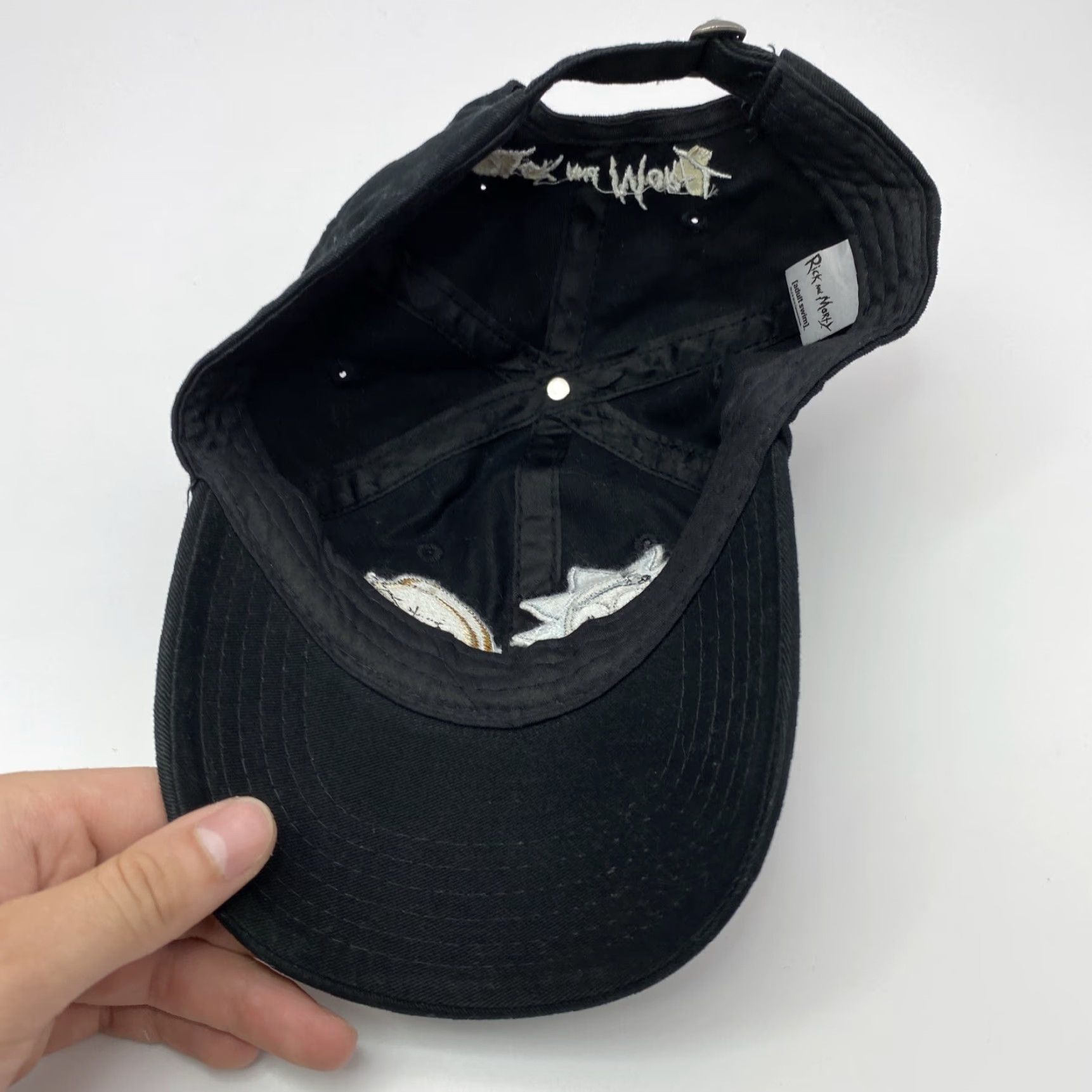 Vintage Rick and Morty Black Embroidered Strapback Hat Adult One Size Cartoon Nice Size ONE SIZE - 5 Thumbnail