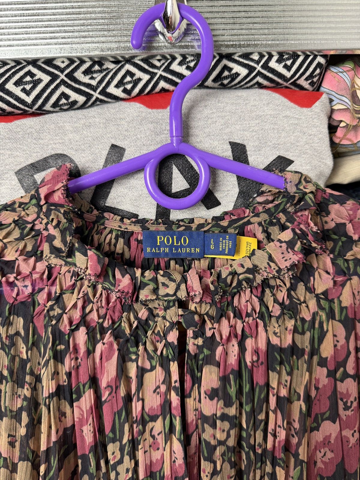 Polo Ralph Lauren Polo Ralph Lauren Shirt Blouse Viscose Flowers Overprint Size US L / EU 52-54 / 3 - 6 Thumbnail