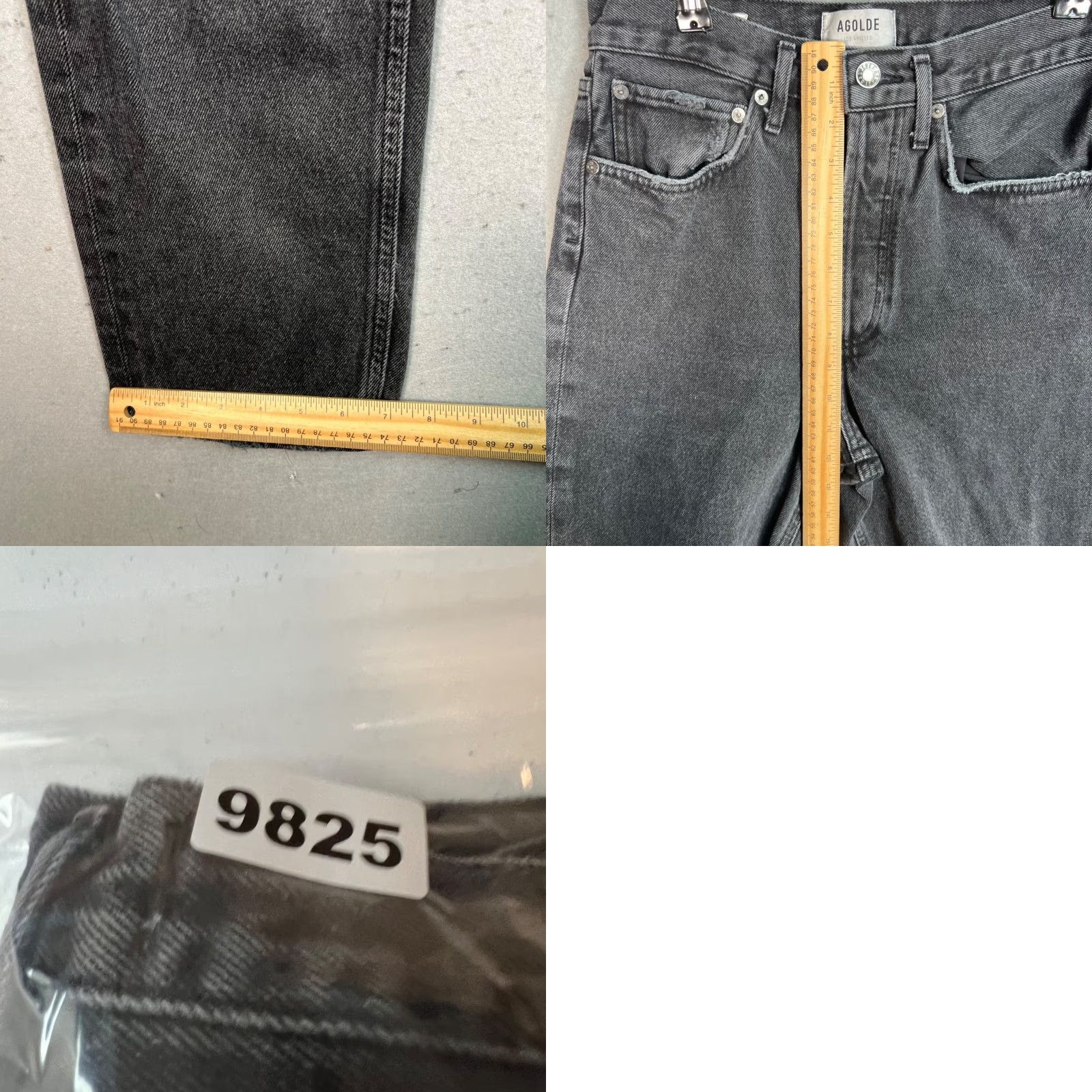 Agolde VINTAGE AGOLDE Womens Distressed High-Waisted Black Denim Jeans Size 25 Size 42" / US 20 - 8 Thumbnail
