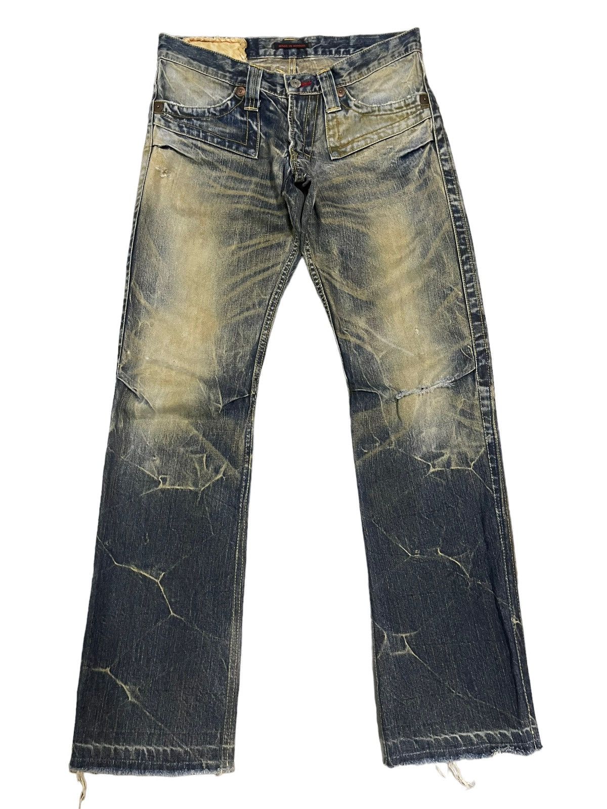 image of Designer Vintage Japanese Blue Way Bleached Wash Style Jeans, Men's (Size 30)