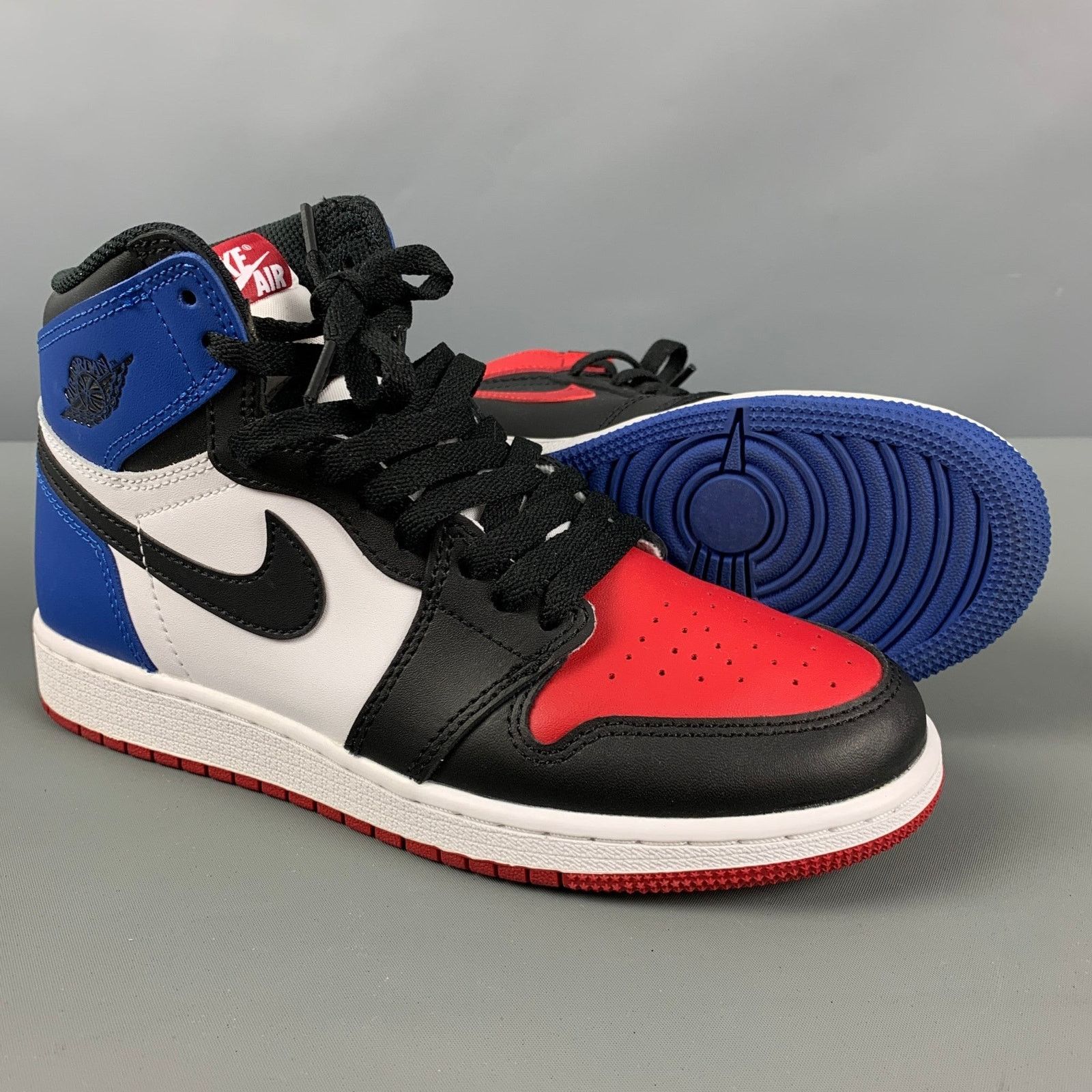 Nike NIKE AIR Black Red & Blue Color Leather High Top Sneakers Size US 6 / EU 39 - 5 Thumbnail