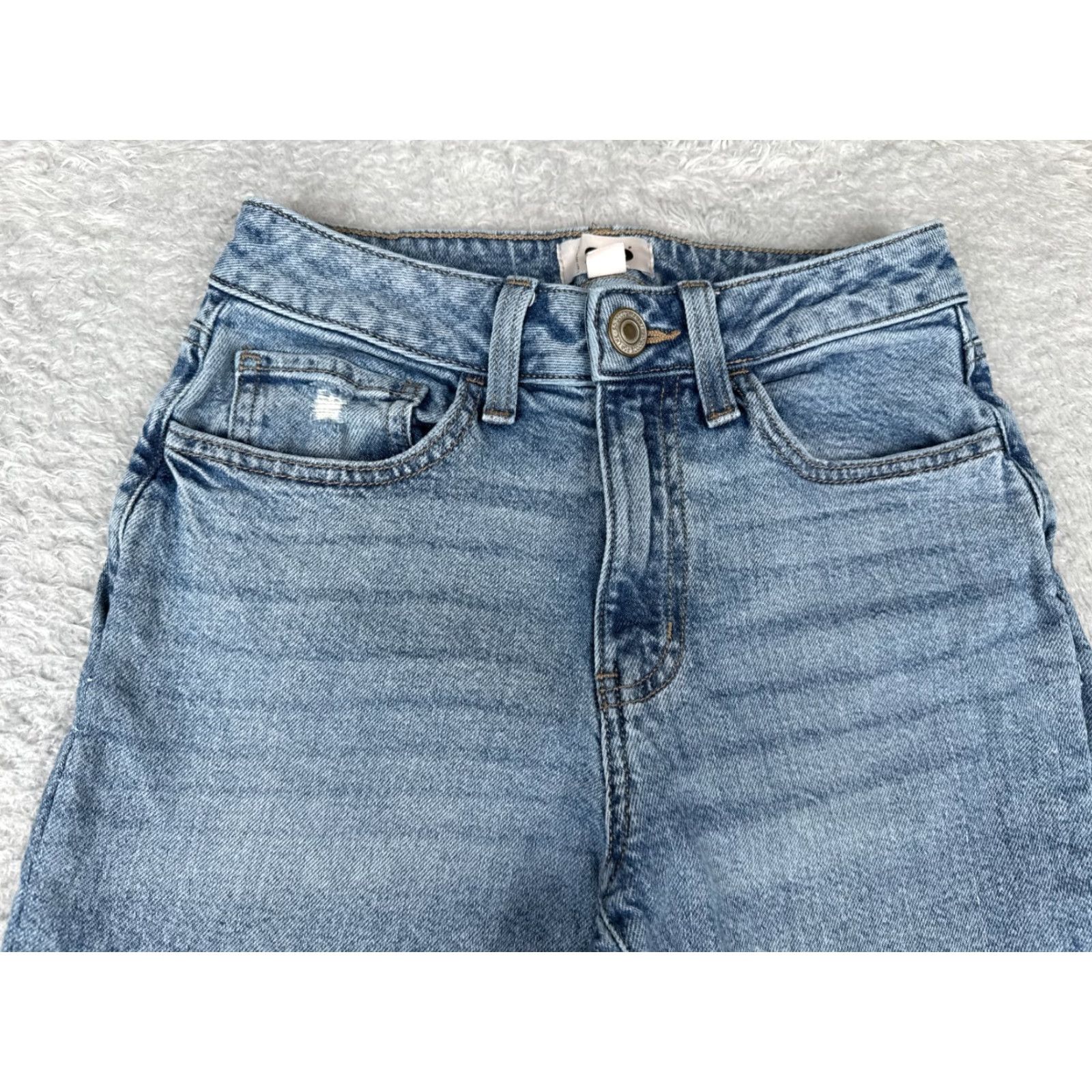 Vintage SO Jeans Juniors Blue Denim High Rise Bootcut 24x31 Distressed Stretch 90s Cowboy Southwestern 5-Pocket Womens Jeans Size 25" / US 0 / IT 36 - 4 Thumbnail