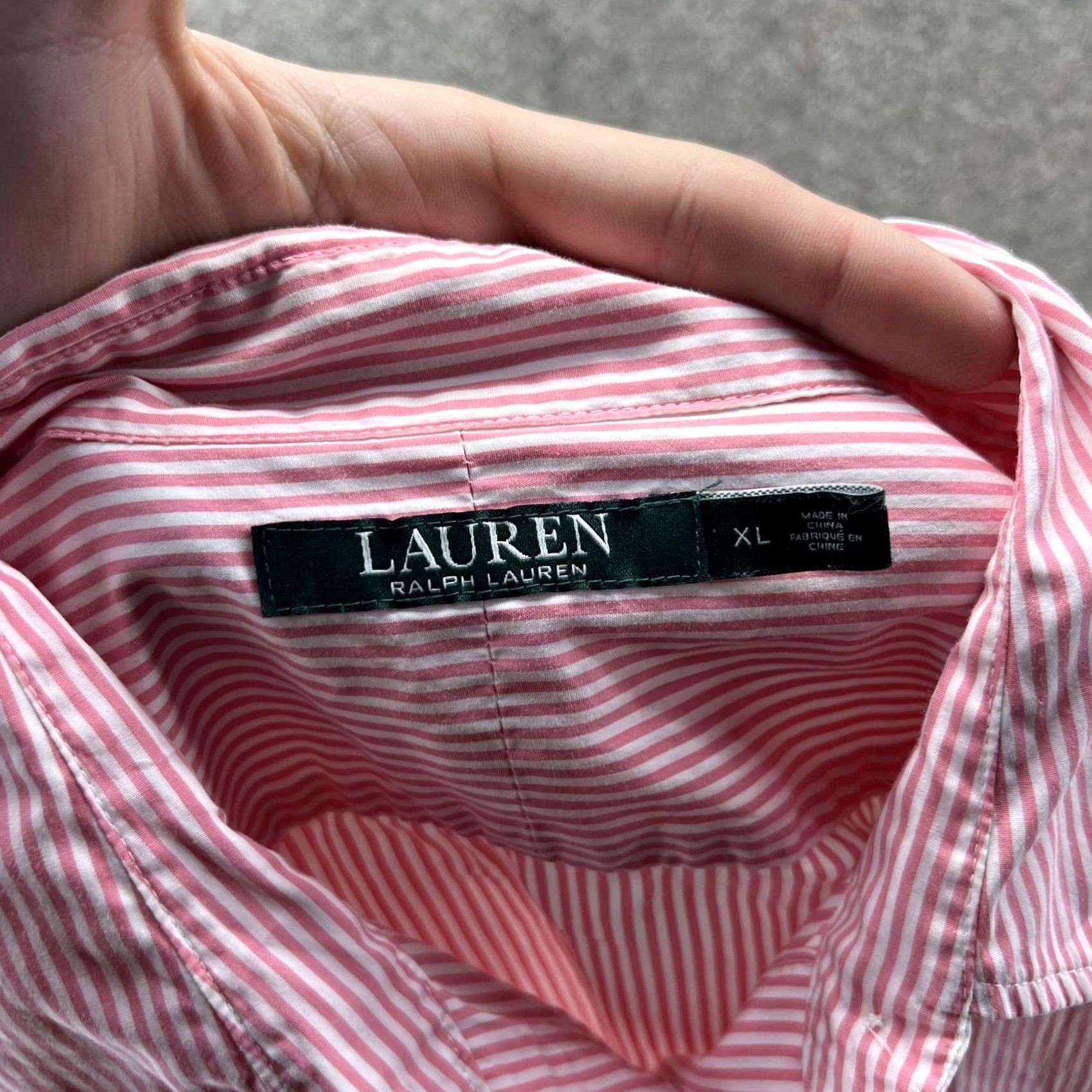 Ralph Lauren Lauren Ralph Lauren Shirt Womens XL Pink Stripe Button Front Long Sleeve Top Size XL / US 12-14 / IT 48-50 - 4 Thumbnail