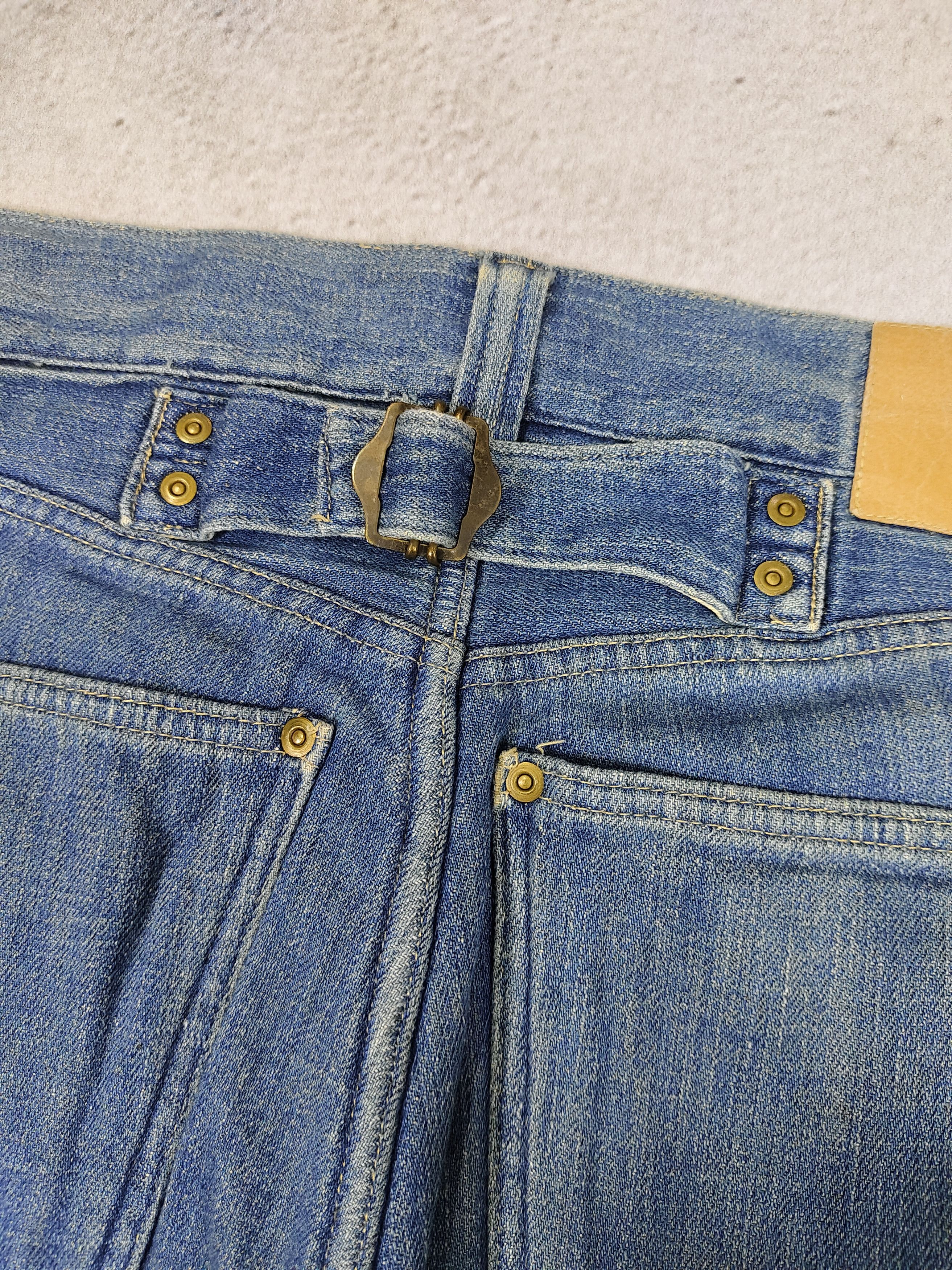 Japanese Brand STALL🇯🇵 Tribal Woven Layer Distressed Selvedge Denim Jeans Size US 34 / EU 50 - 8 Thumbnail