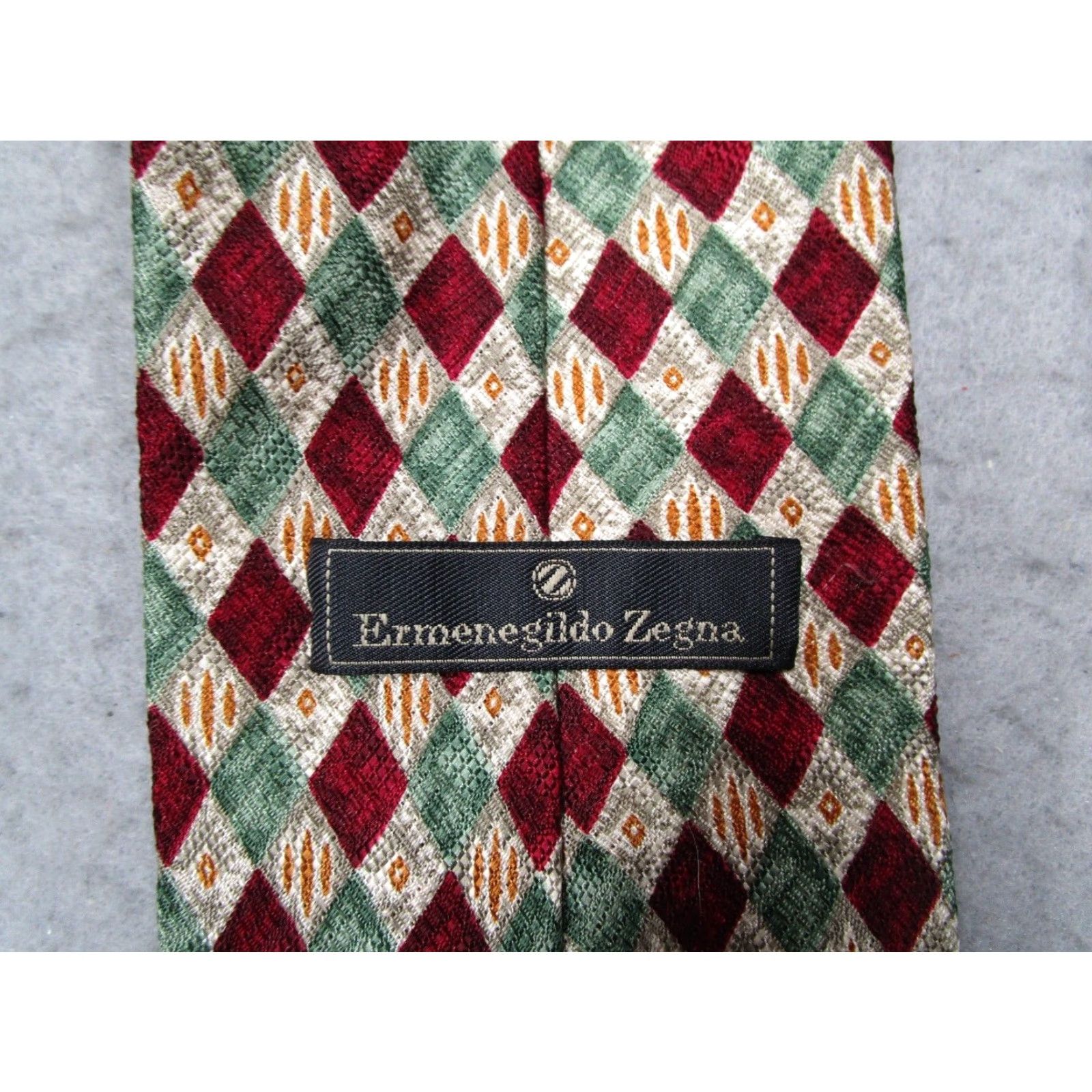 Ermenegildo Zegna Ermenegildo Zegna Tie Mens Red Silk Designer Diamond Holidays Made in Italy Size ONE SIZE - 4 Thumbnail