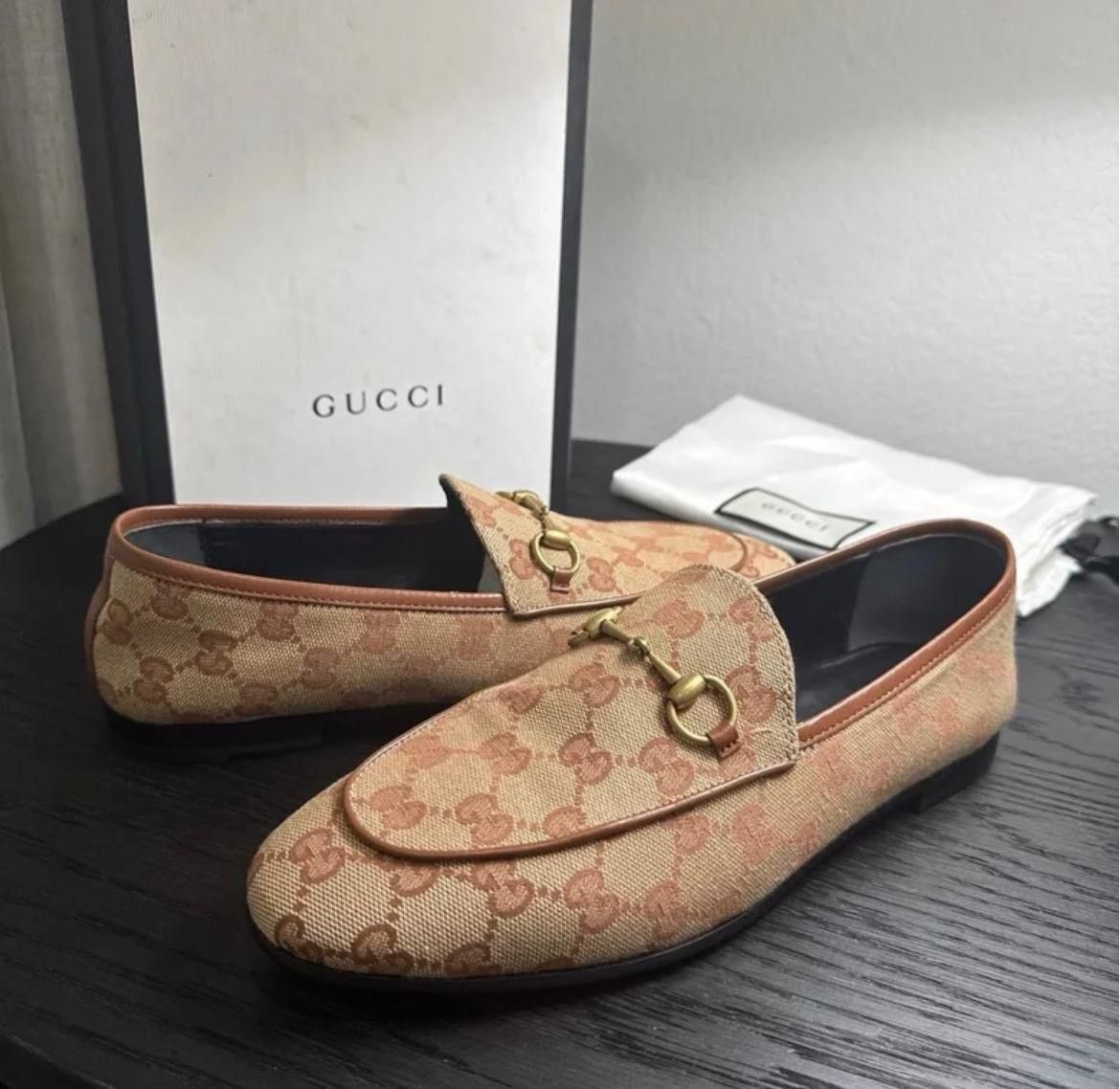 Gucci New Gucci Jordaan GG Supreme Horsebit Loafers 39.5 Size US 9 / IT 39 - 3 Thumbnail