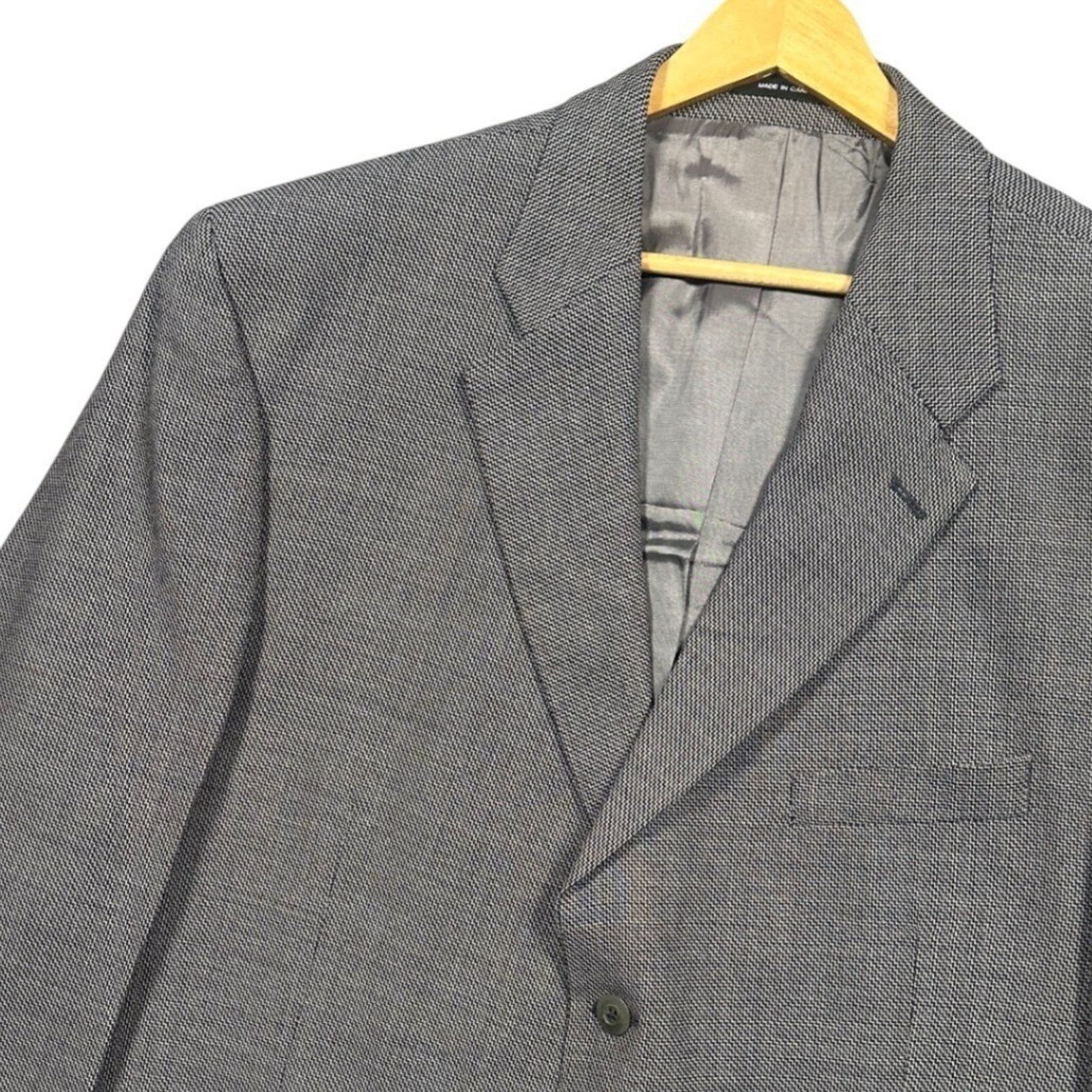 Other Carlo Mandrone Mens Grey 3-Button Blazer Sport Coat 48R Size 48R - 4 Thumbnail