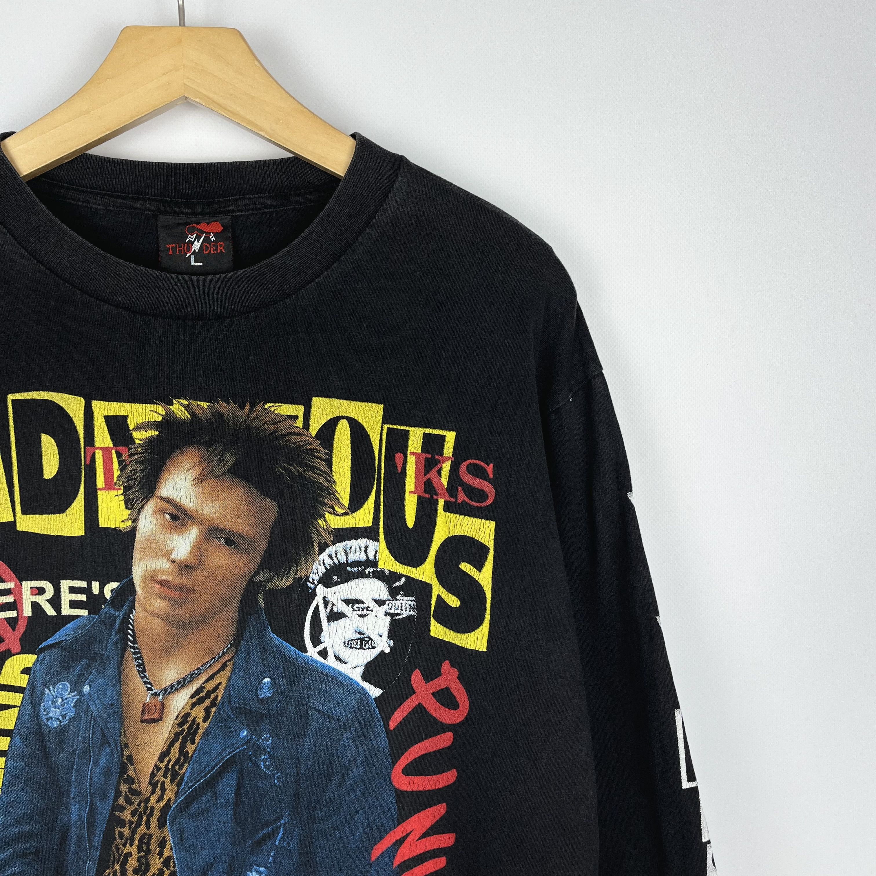 Band Tees Vintage Sid Vicious Sex Pistols Punk Longsleeve T Shirt 90’s Size US L / EU 52-54 / 3 - 3 Thumbnail