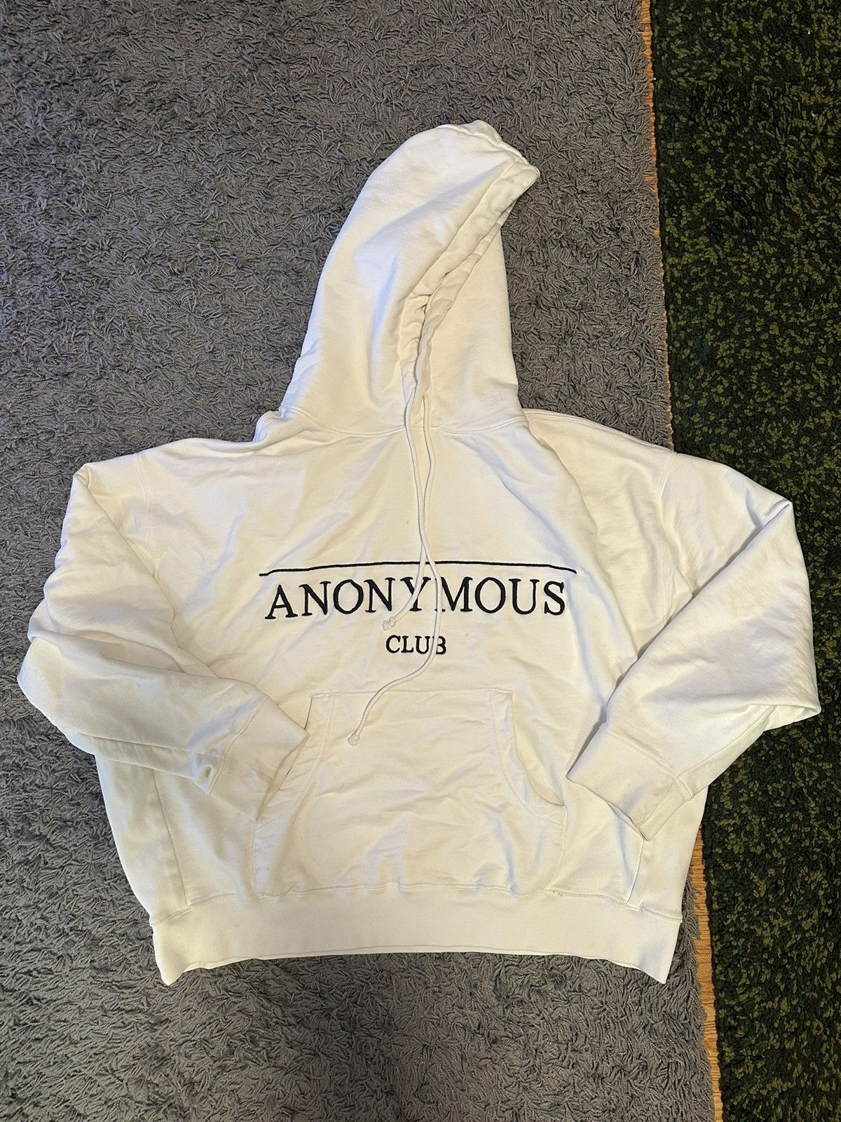 image of Anonymous Club x Hood By Air Friend/family White Hoodie, Men's (Size Large)
