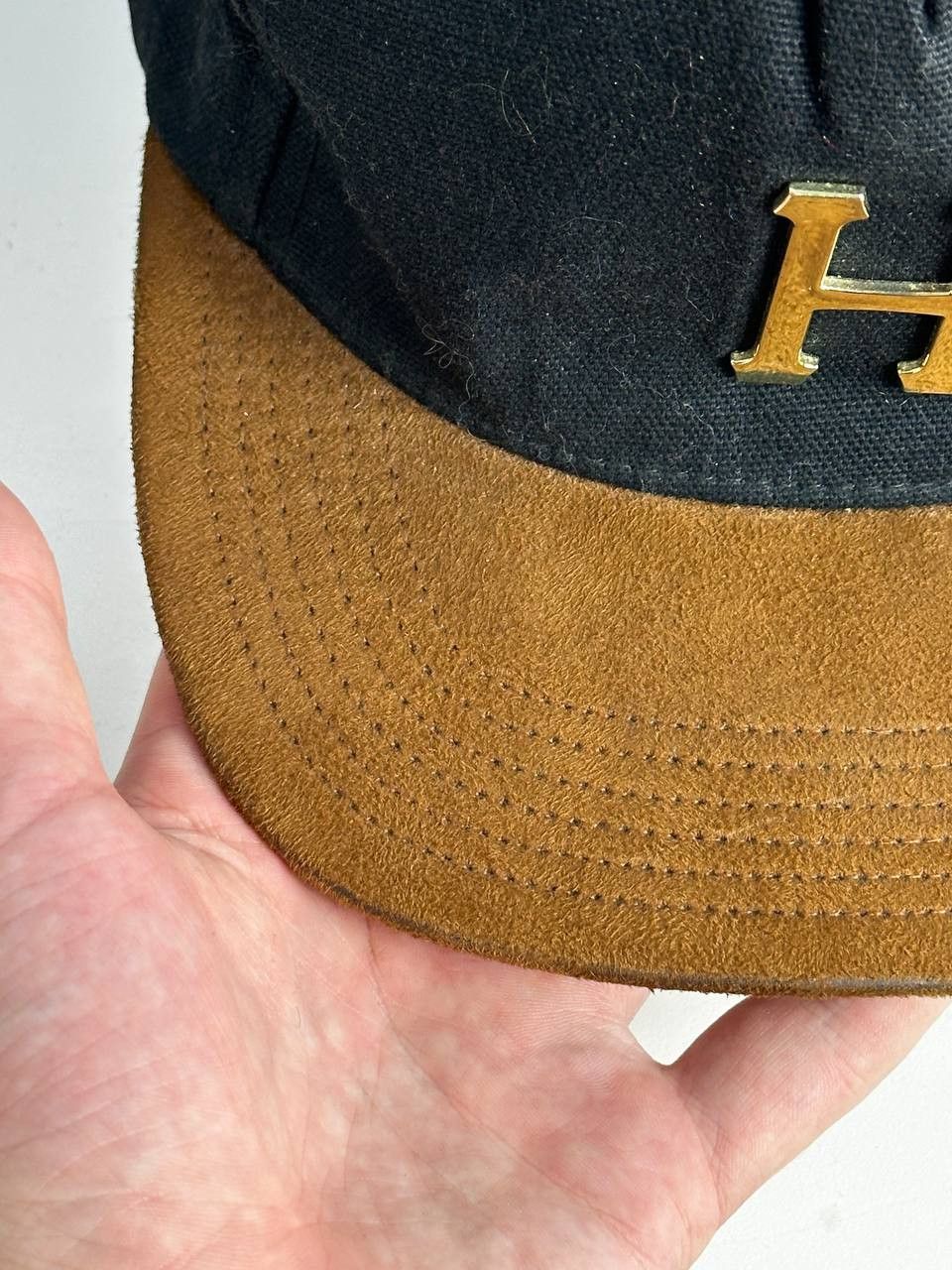 Huf × Vintage Vintage HUF Cap Suede Brim Hat Brown Made in USA Size ONE SIZE - 4 Thumbnail