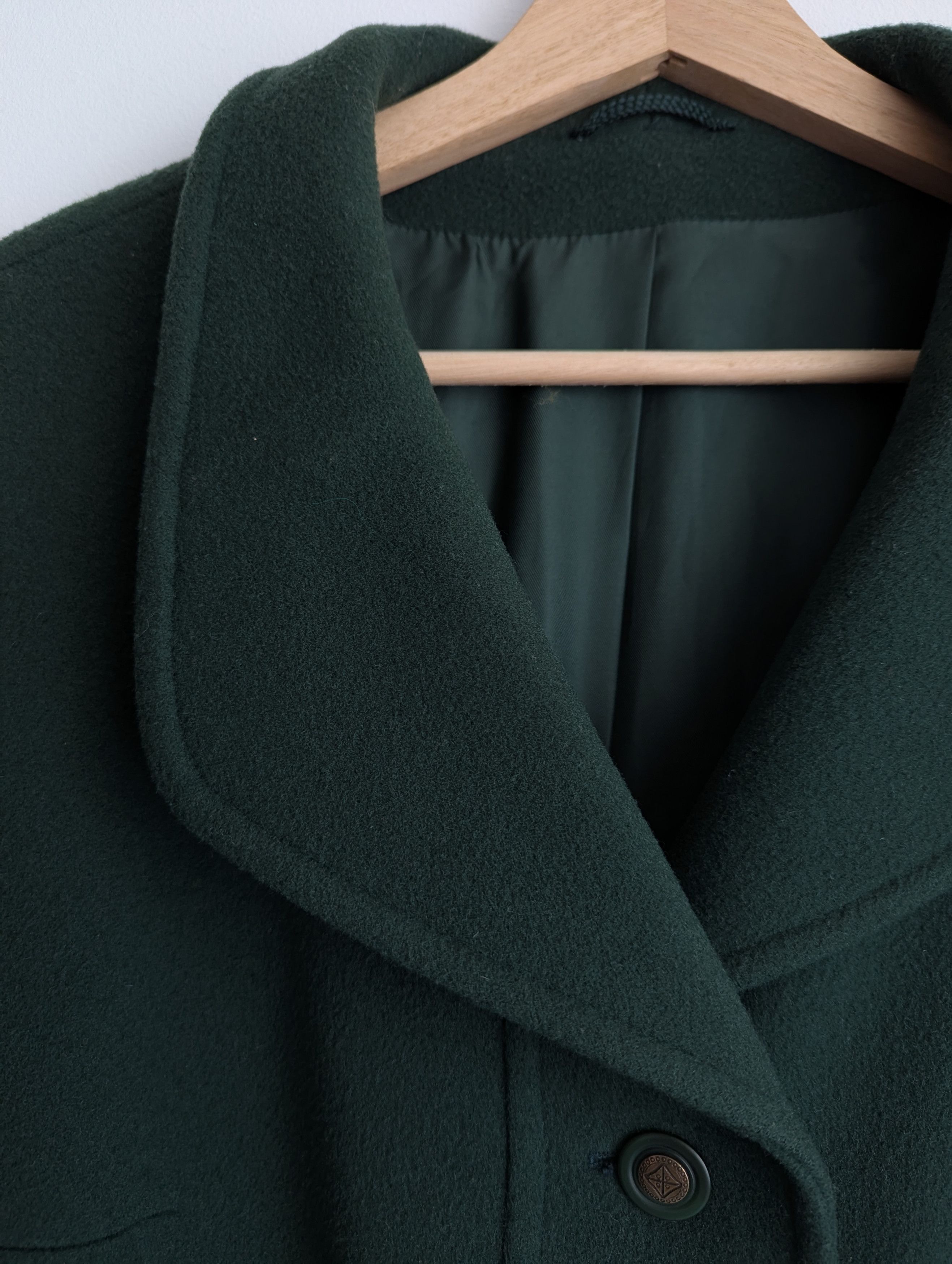 Other Virgin Wool Dark Green Coat Vintage Germany Size XL / US 12-14 / IT 48-50 - 5 Thumbnail