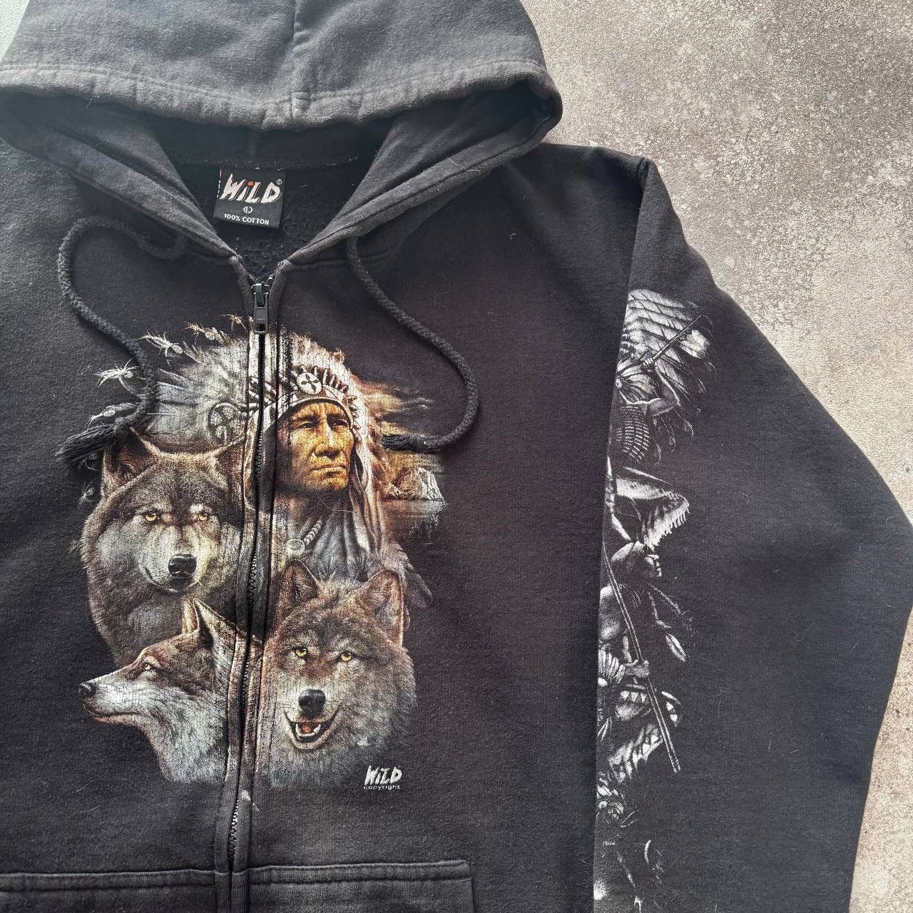 Japanese Brand × Vintage WILD Vintage Wolf Printed Zip Hoodie Size US M / EU 48-50 / 2 - 5 Thumbnail