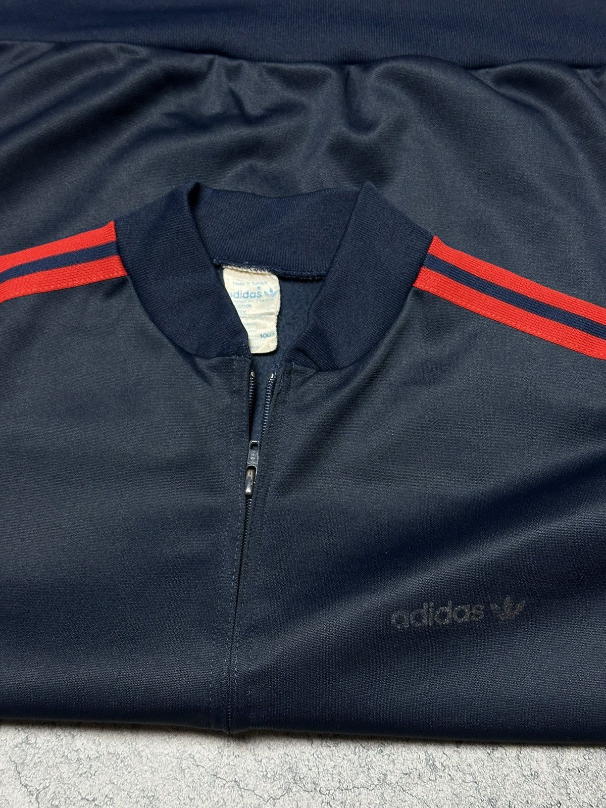 Adidas Vintage Adidas 80s Ventex Track Jacket Bomber Navy Blue Size US M / EU 48-50 / 2 - 5 Thumbnail