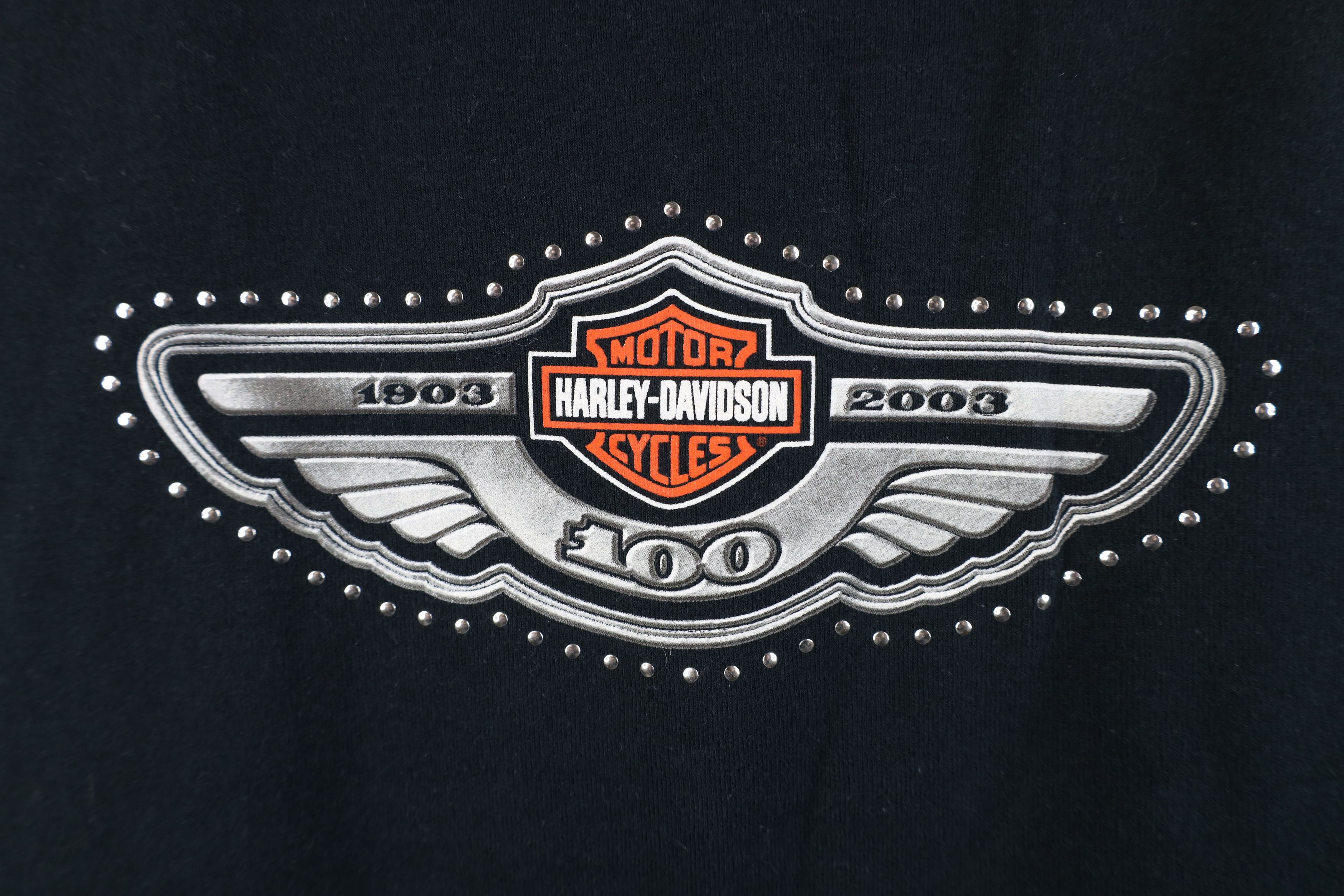 Harley Davidson Vintage Y2K 2003 Harley Davidson Anniversary Ribbed T-Shirt Size M / US 6-8 / IT 42-44 - 4 Thumbnail