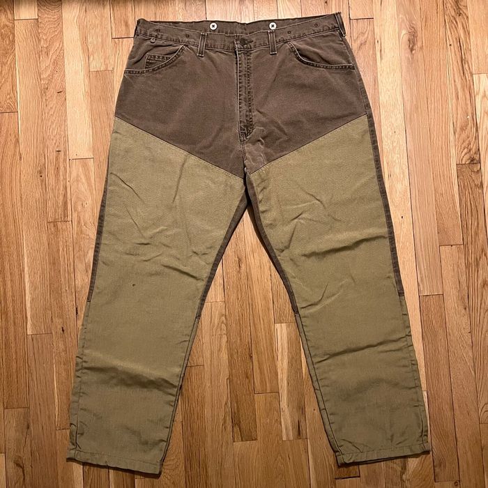 Vintage Wrangler Rugged Wear Mens 38x28 Brown Hunting Fishing Pants