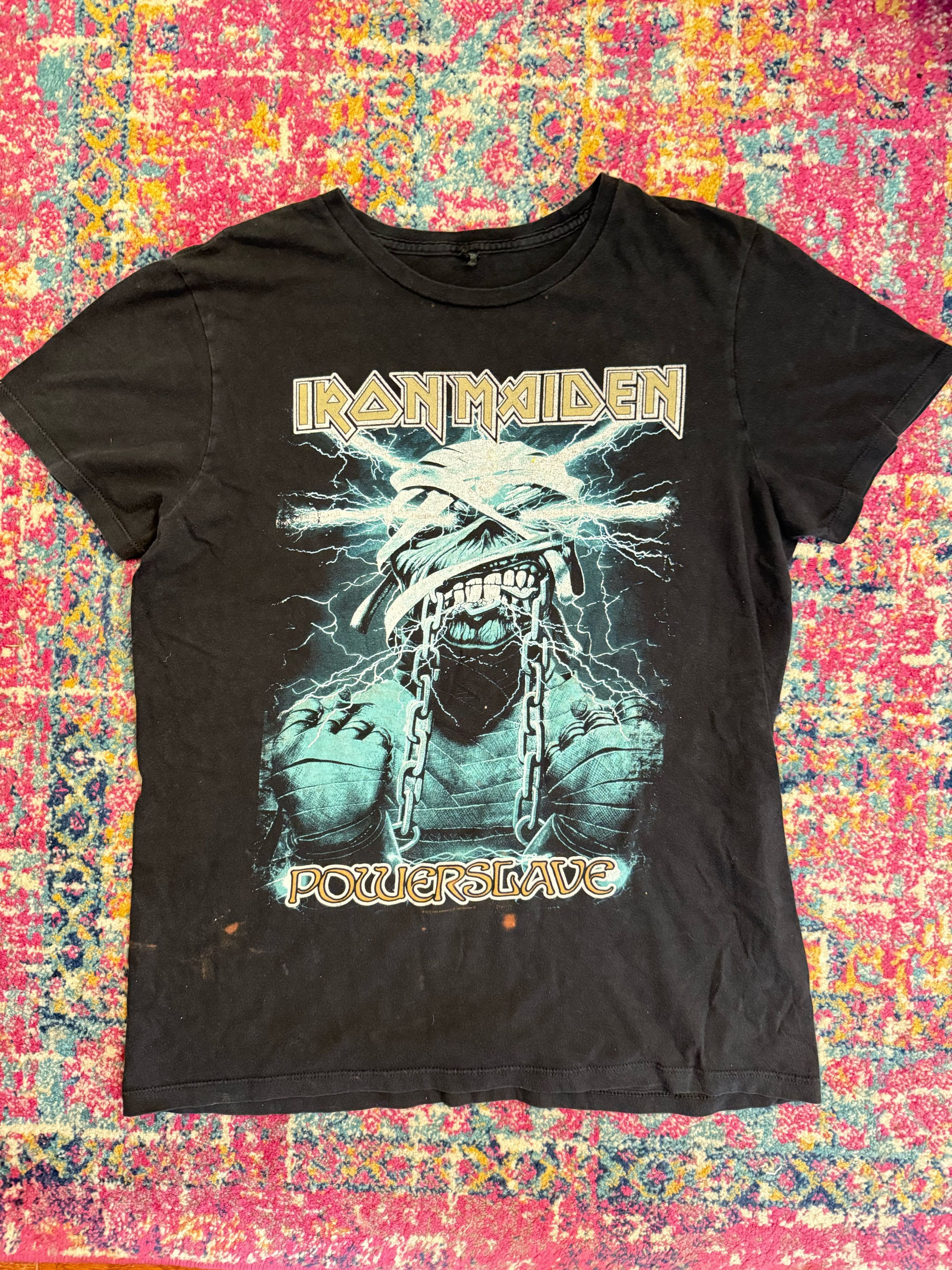 Band Tees × Iron Maiden Vintage Iron Maiden Powerslave Tee — Faded Black | Men’s Med Size US M / EU 48-50 / 2 - 1 Thumbnail