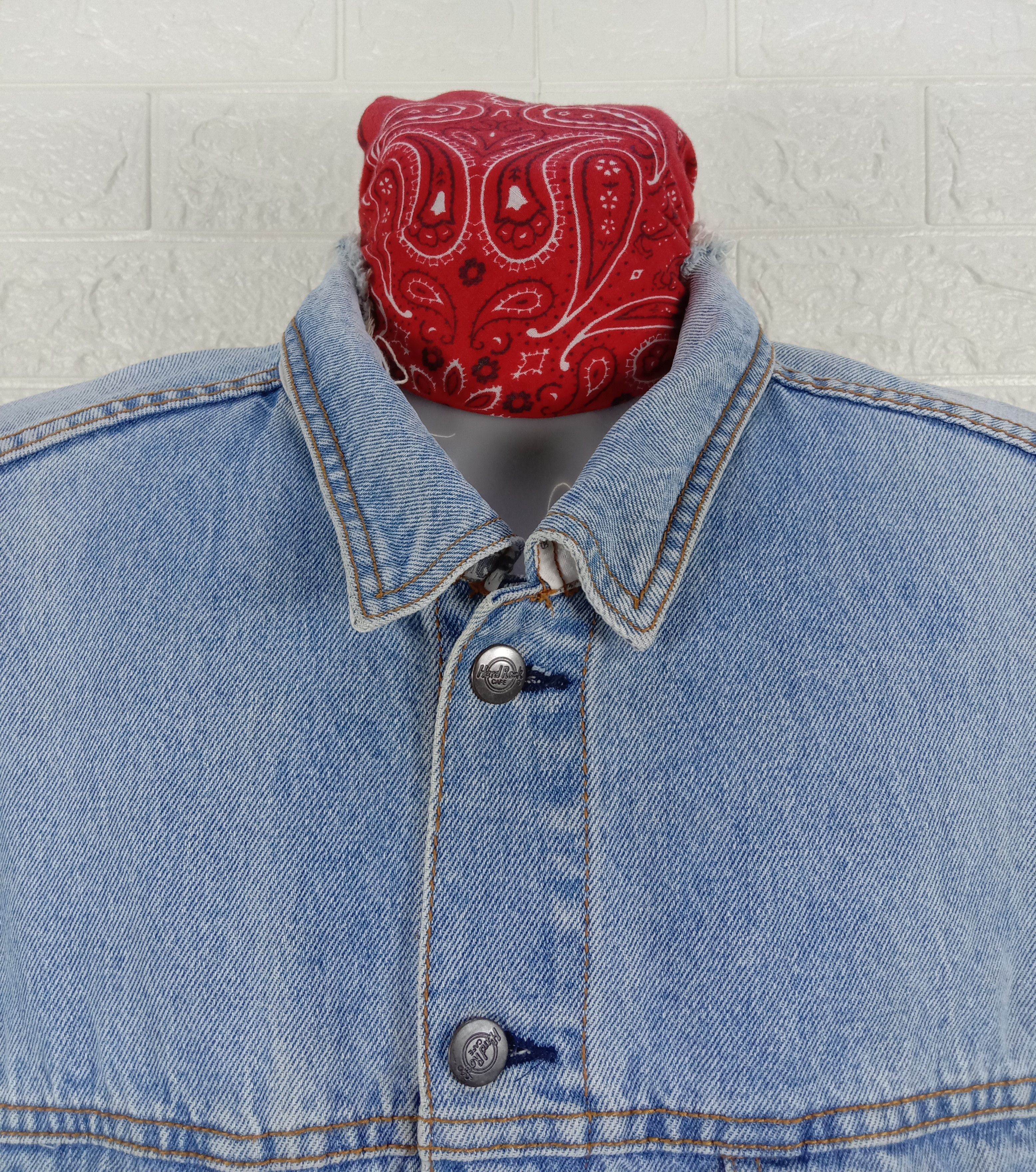 Hard Rock Cafe Vintage Hard Rock Cafe Los Angeles Distressed Denim Jacket Size US L / EU 52-54 / 3 - 5 Thumbnail