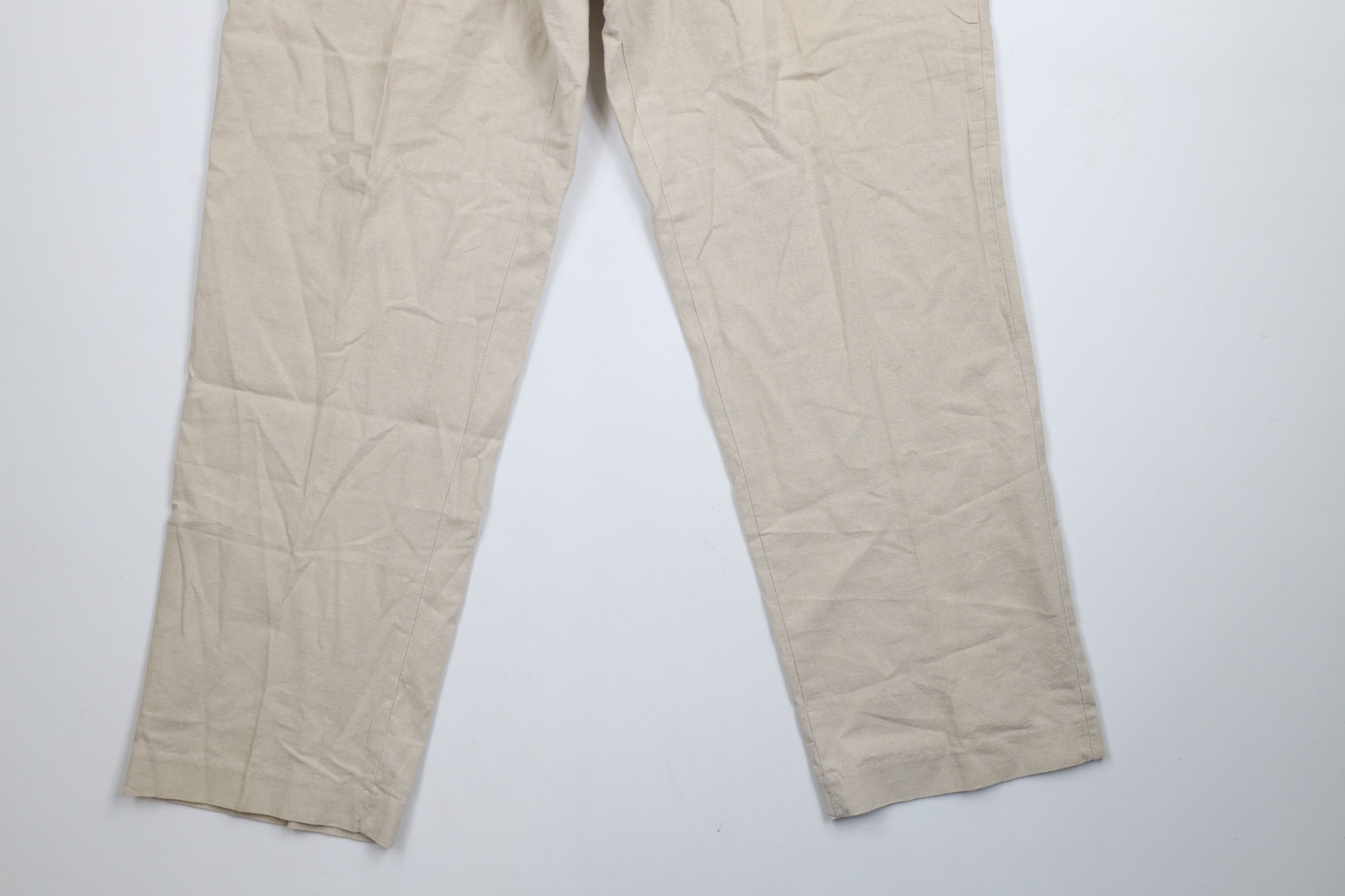 Vintage Vintage 90s Streetwear Linen Blend Wide Leg Chino Pants Size US 36 / EU 52 - 4 Thumbnail