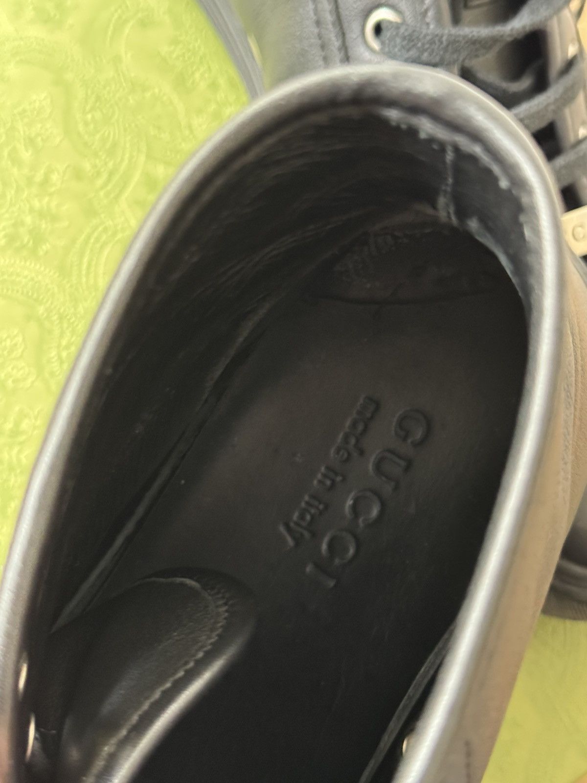 Gucci Gucci Authentic Black Leather Sneakers High Top Size US 9.5 / EU 42-43 - 5 Thumbnail