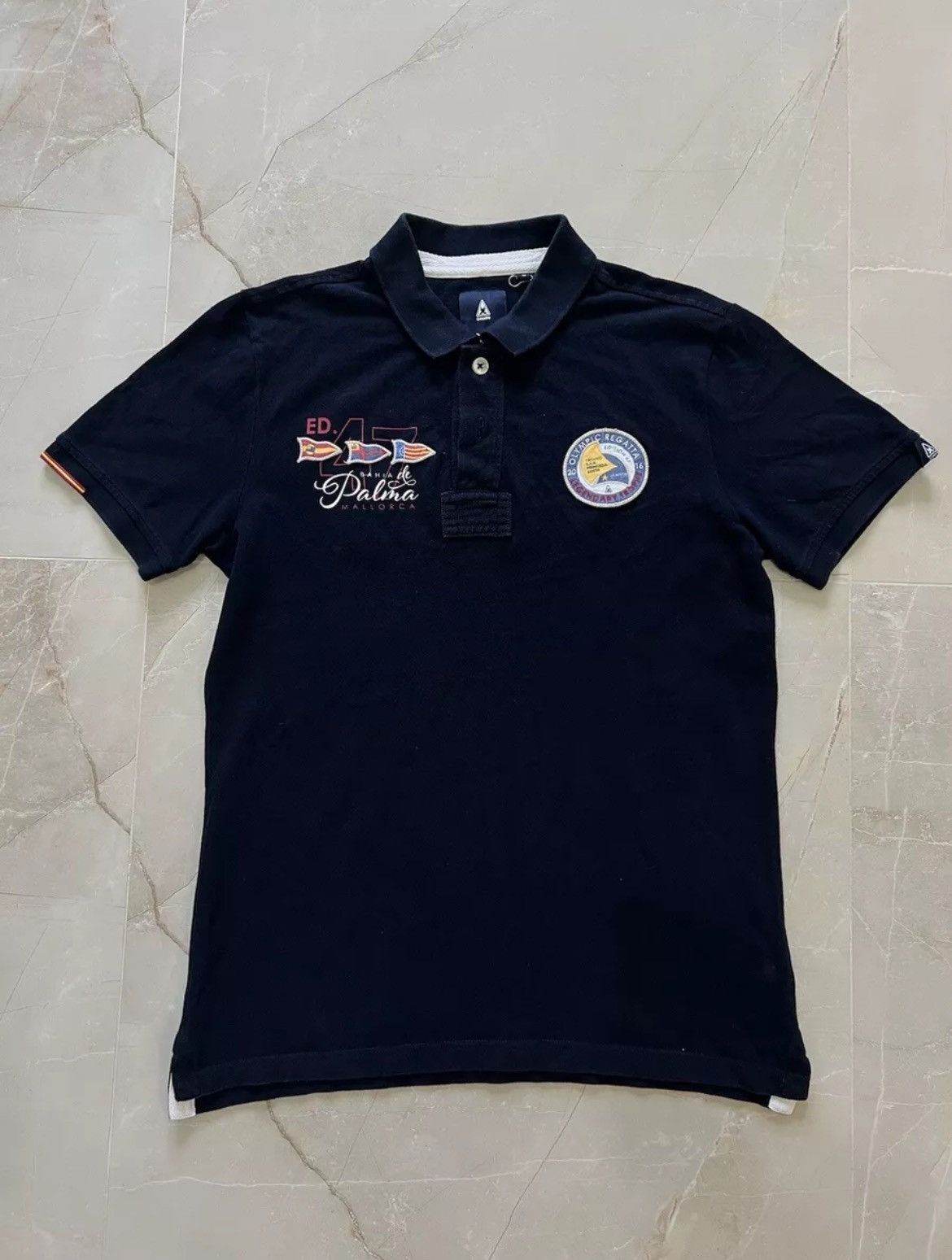 Vintage VTG Polo shirt Gaastra Dark Blue Olympic Classes Spain Team Size US M / EU 48-50 / 2 - 1 Thumbnail