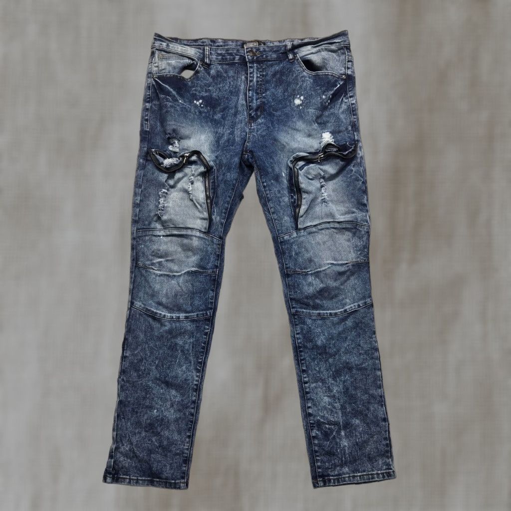 Vintage Mens GS-115 Distressed Blue Denim Jeans Straight 38x30 Size US 38 / EU 54 - 1 Thumbnail