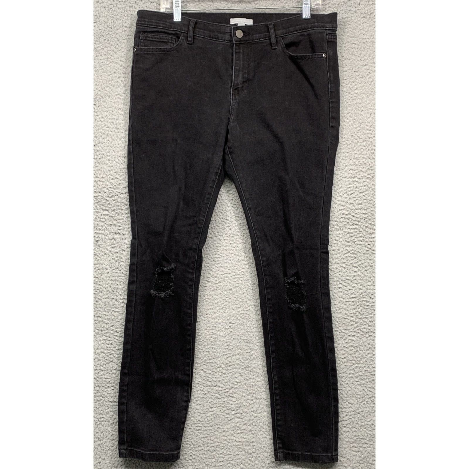 Vintage New York & Company Jeans Black 14 Distressed Straight Leg Womens Regular Benign Vintage: No Size 36" / US 14 / IT 50 - 2 Thumbnail