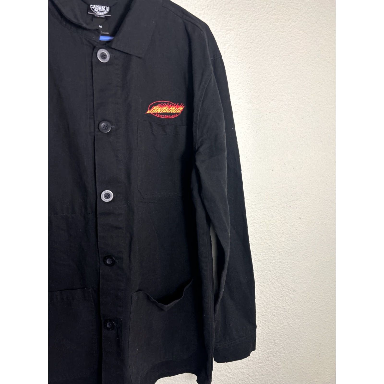 Vintage VINTAGE Santa Cruz Skateboards Mens Medium Long Sleeve Button-Up Shirt Chore Shirt Black Size US M / EU 48-50 / 2 - 4 Thumbnail