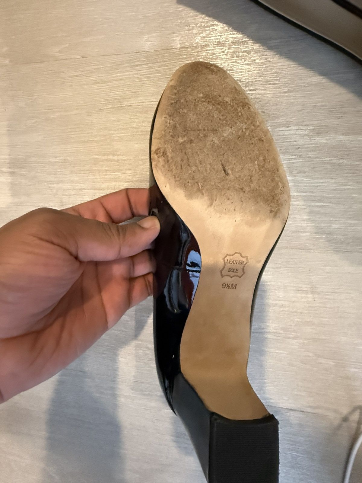Tory Burch Tory Burch Black Patent Leather Buckle Block Heel Pumps Size US 9.5 / IT 39.5 - 6 Thumbnail