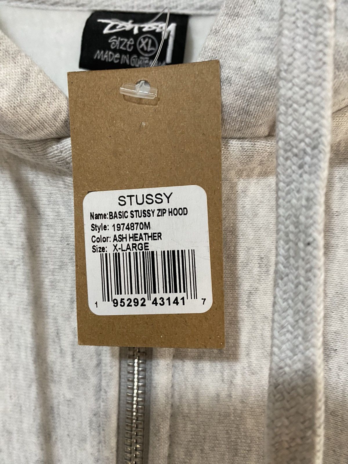 Stussy Gray Basic Logo sweatshirt with front-back print, new Size US XL / EU 56 / 4 - 5 Thumbnail