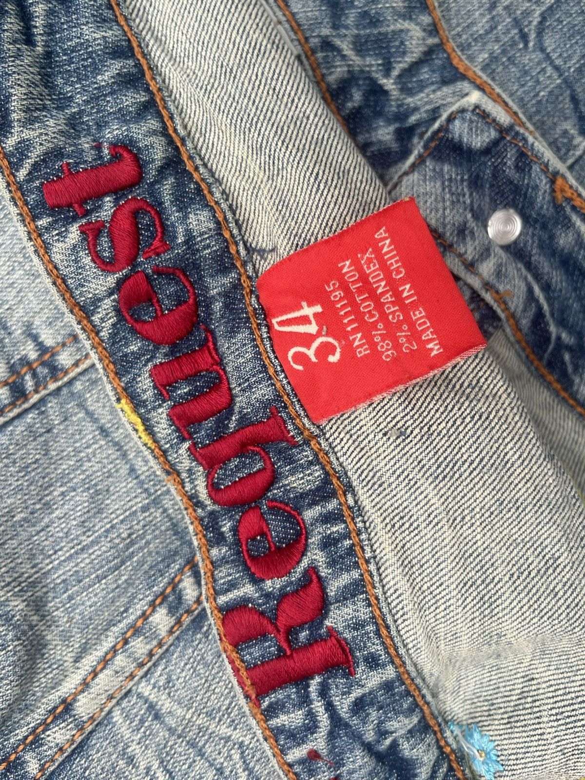 Designer × Request Jeans Request Flare Emboiderey Denim Size 36" / US 14 / IT 50 - 18 Thumbnail