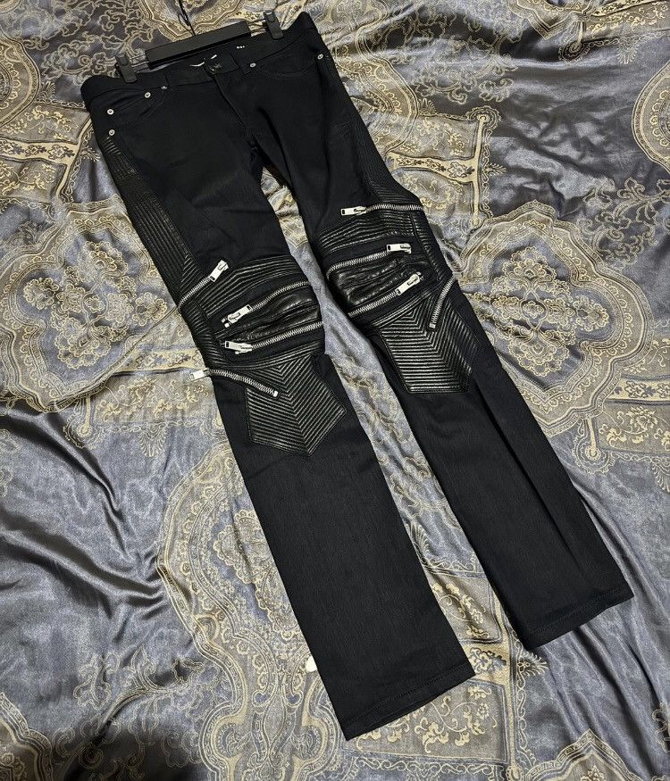 Saint Laurent Paris Saint Laurent SLP Paris Split Leather Motorcycle Jeans Size US 30 / EU 46 - 1 Thumbnail