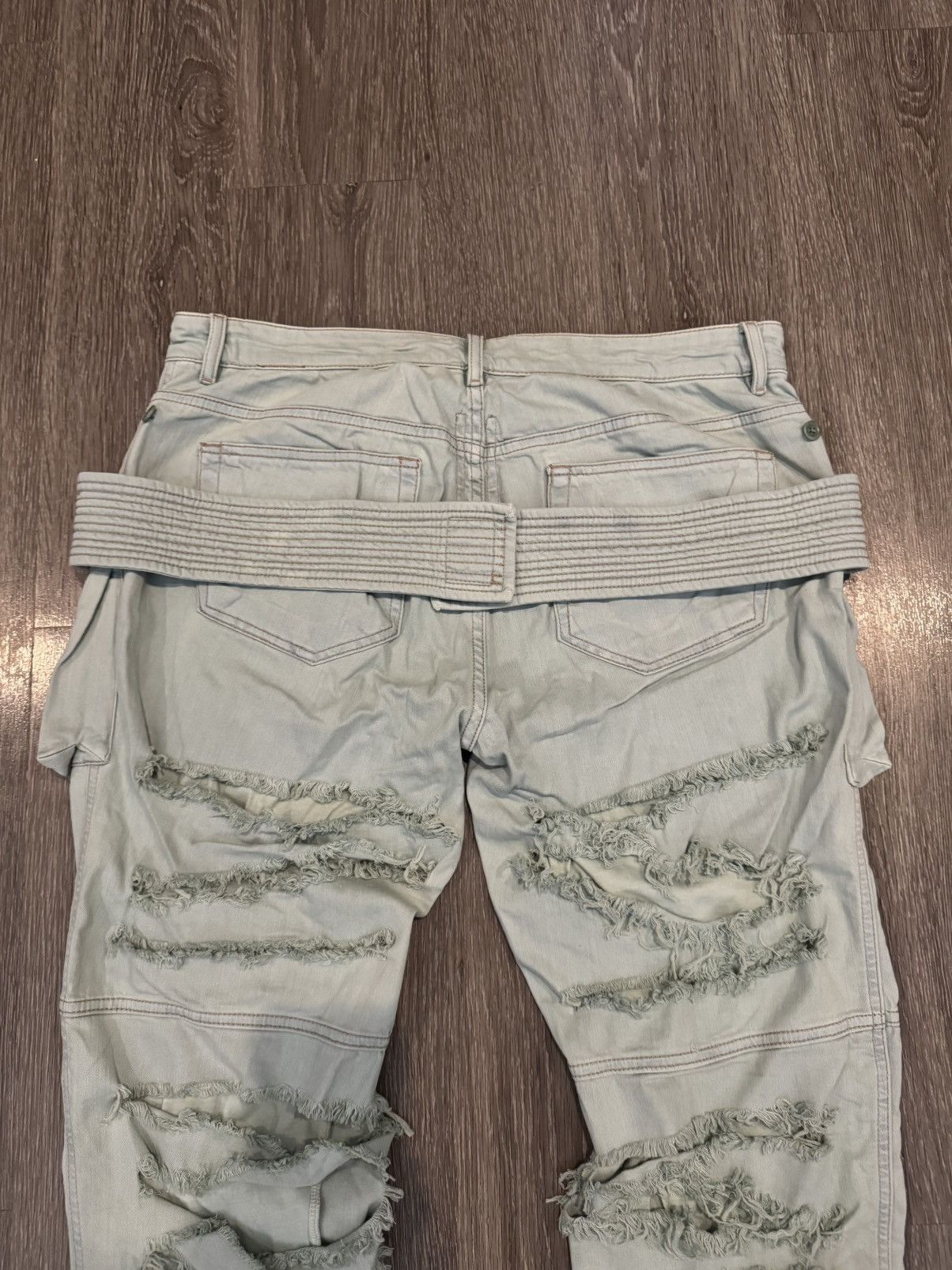 Rick Owens Rick Owens Easy Creatch Cargo Pants in Shredded Aqua FW22 Size US 34 / EU 50 - 6 Thumbnail