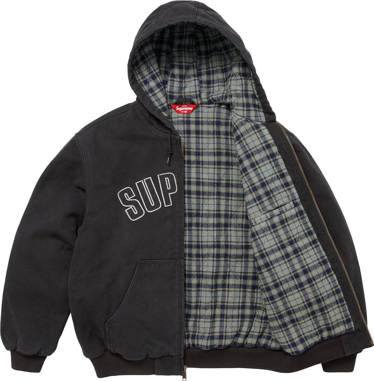 Supreme Supreme Reflective Arc Hooded Work Jacket Black FW25 Size US S / EU 44-46 / 1 - 2 Thumbnail